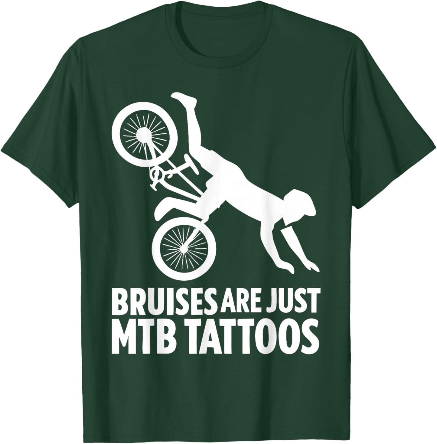 MTB Tattoos – Crash Humor Badge T-Shirt - T-Shirt | Forest
