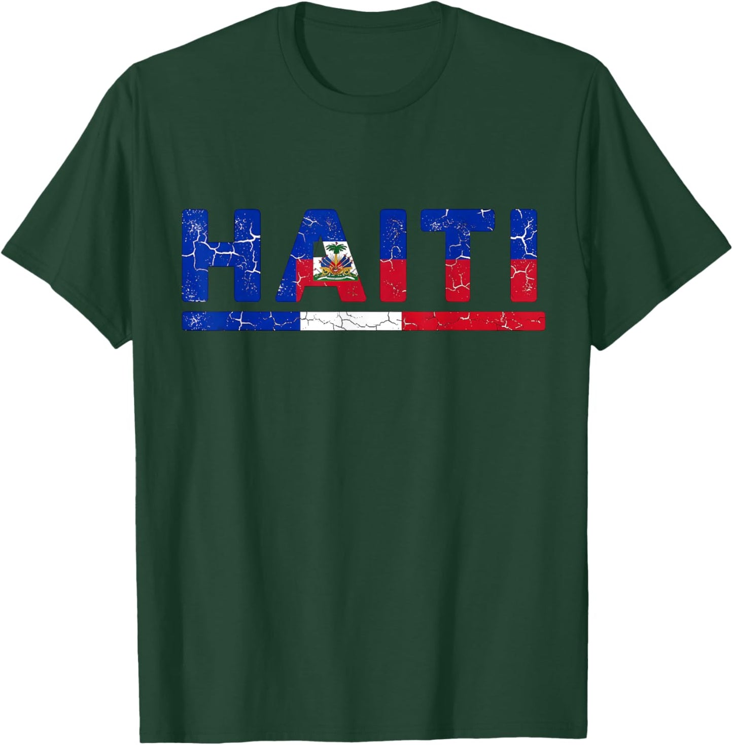 Haiti Flag Haitian Roots T-Shirt - T-Shirt | Forest