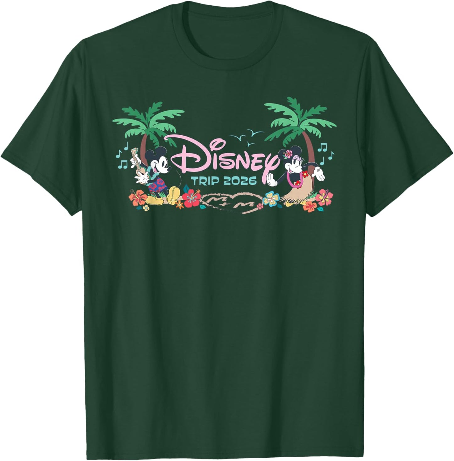 Disney Trip 2026 Mickey & Minnie Tropical Island Vacation T-Shirt - T-Shirt | Forest