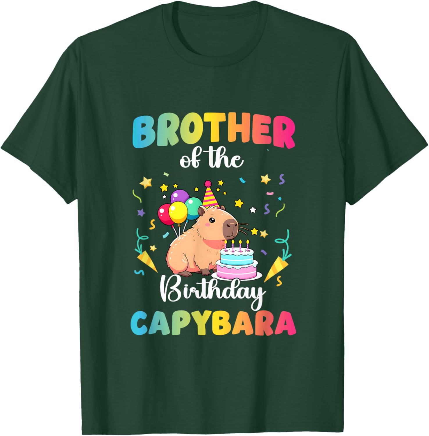 Brother of The Birthday Girl Capybara Bday Party Family T-Shirt - T-Shirt | Forest