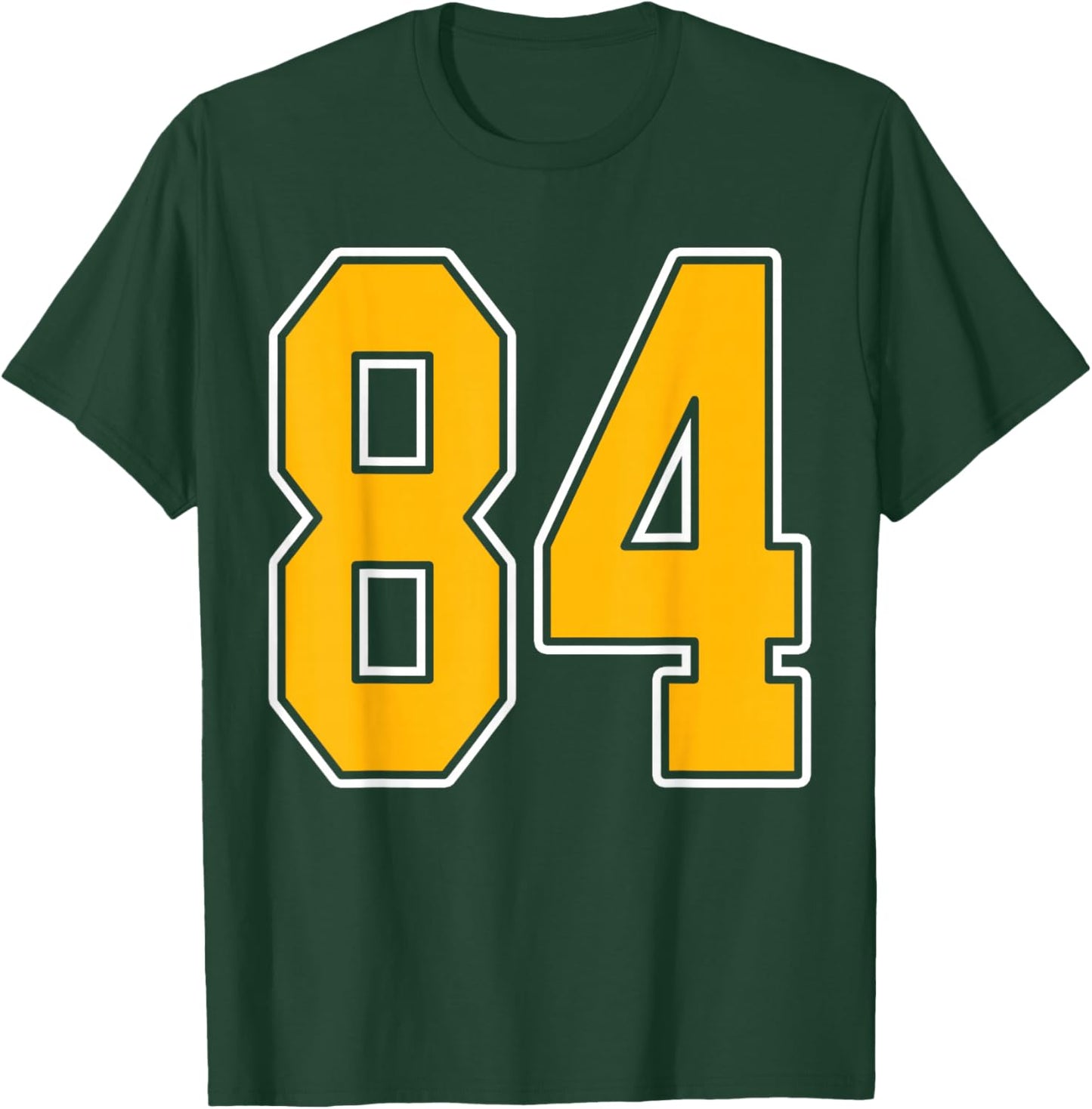 Gold and White Sports Number 84 Jersey Uniform Player T-Shirt - T-Shirt | Forest