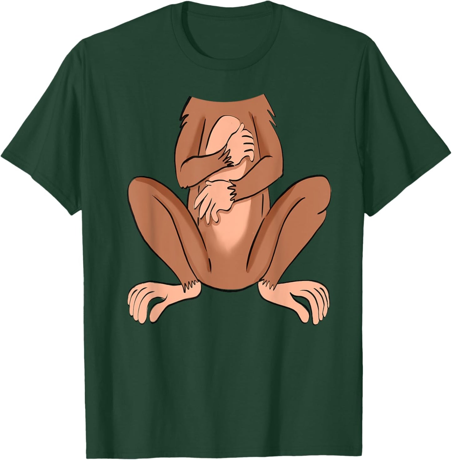 Monkey Halloween Costume Cute Pretend Monkey Outfit T-Shirt - T-Shirt | Forest