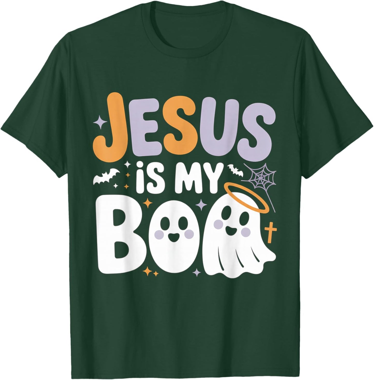Jesus is My Boo Cute Christian Halloween Ghost Funny T-Shirt - T-Shirt | Forest