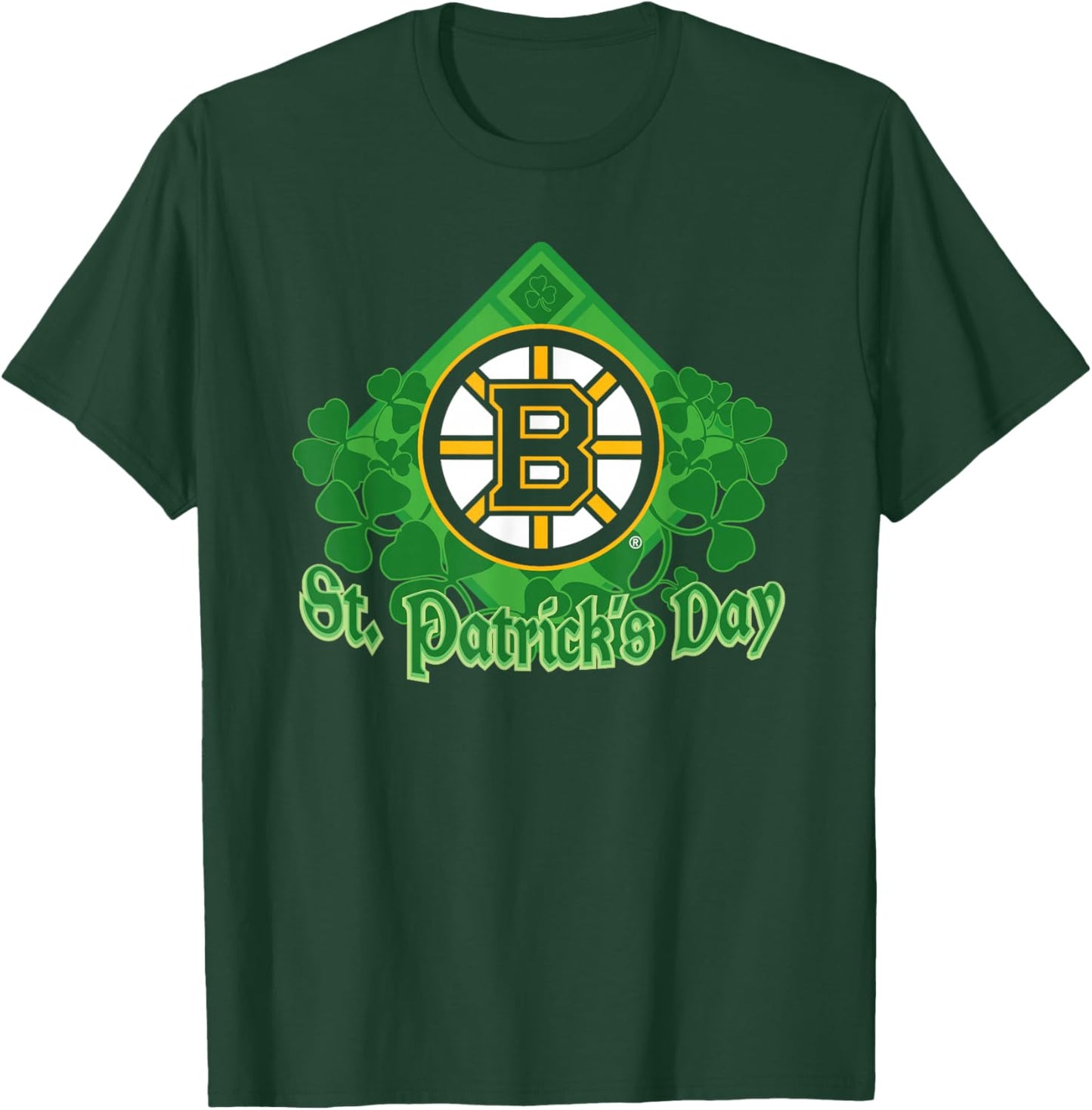Boston Bruins St. Patrick's Day Black Officially Licensed T-Shirt - T-Shirt | Forest