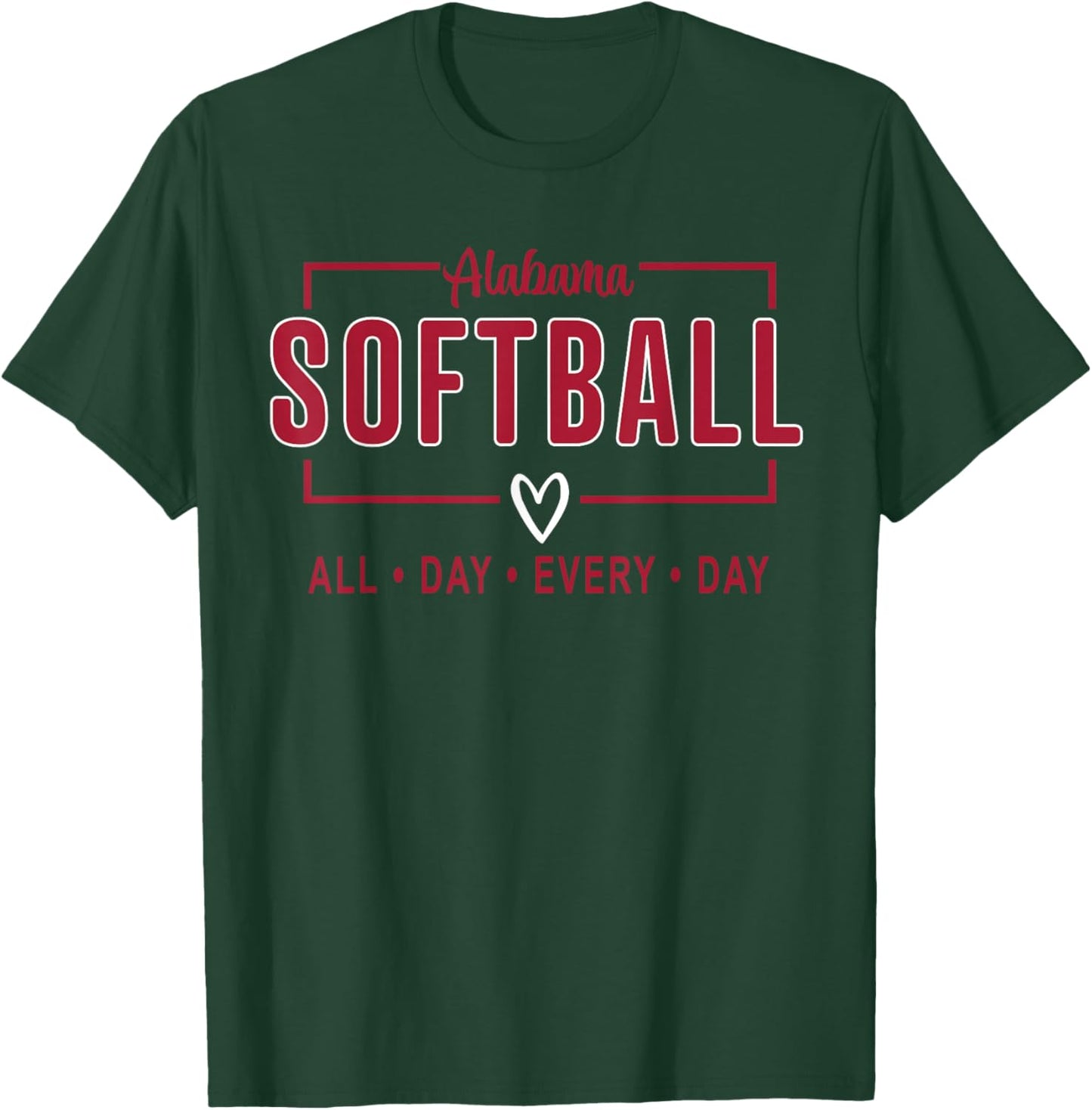 Alabama Softball Vintage Kids Team Retro Softball Fan T-Shirt - T-Shirt | Forest