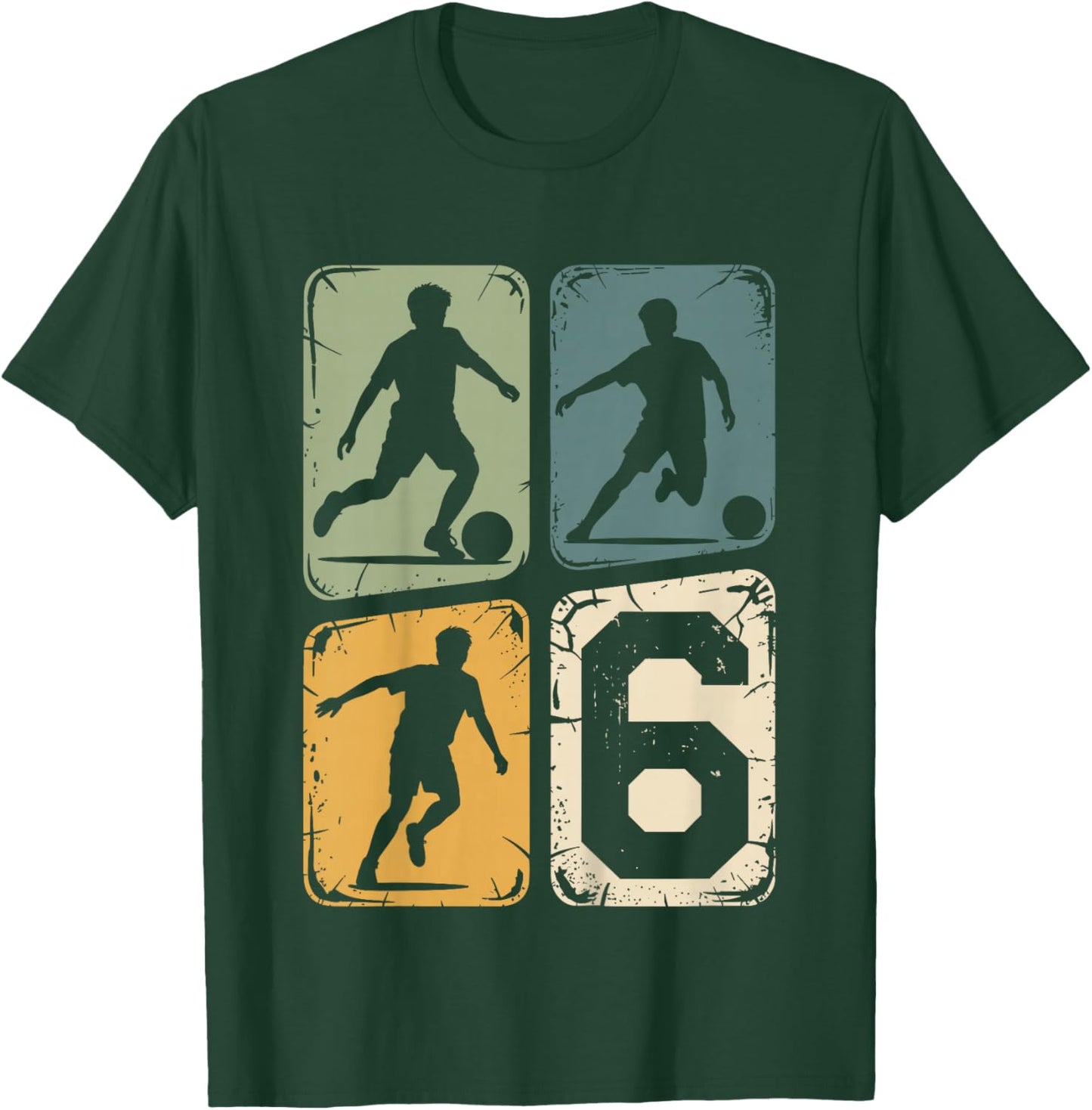 6. Geburtstag Junge Fußball Ball Jungs Fußballer 6 Jahre T-Shirt - T-Shirt | Forest