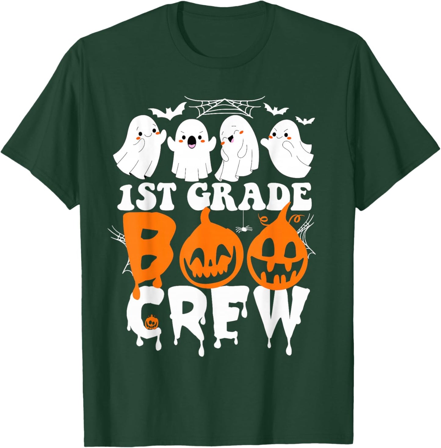 First Grade Boo Crew Teacher Student Cute Ghost Halloween T-Shirt - T-Shirt | Forest