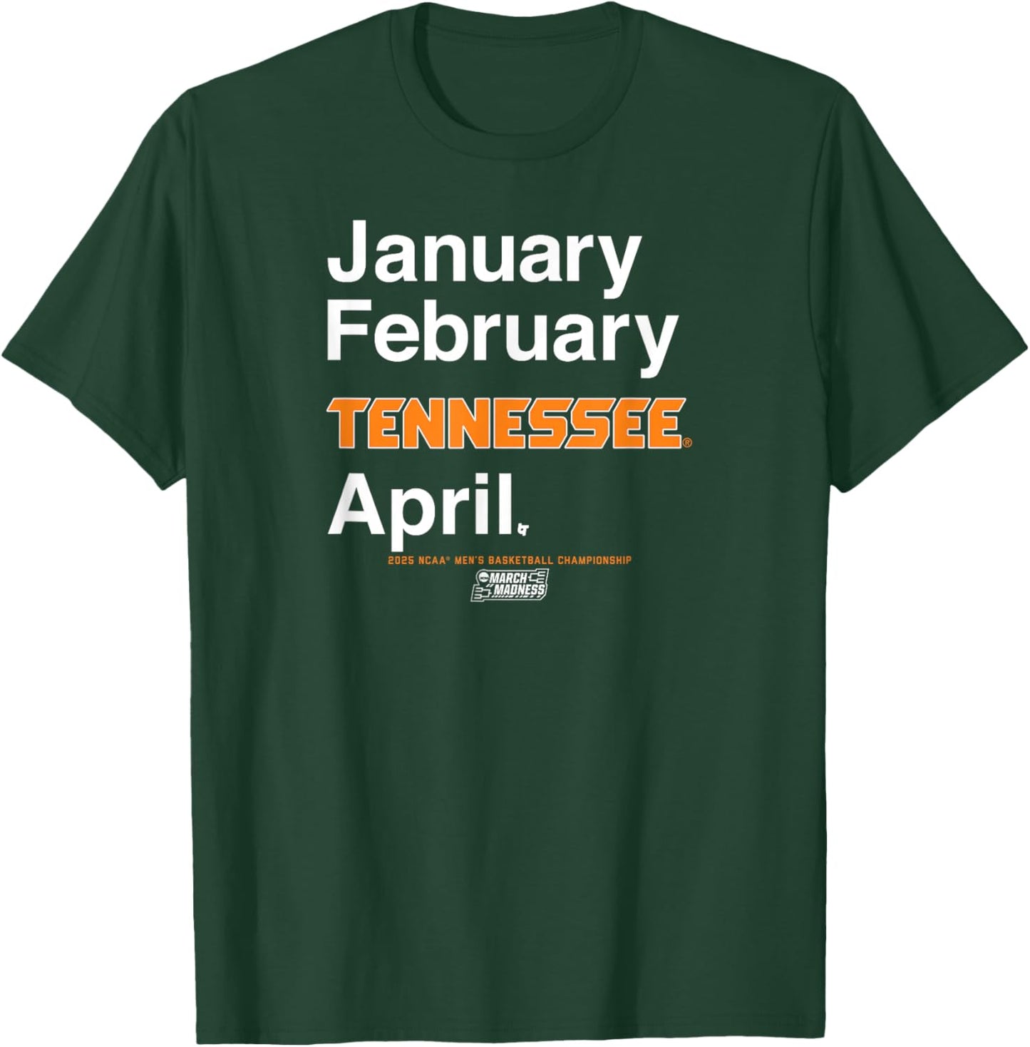 Tennessee Volunteers Basketball: 2025 March Madness Month T-Shirt - T-Shirt | Forest