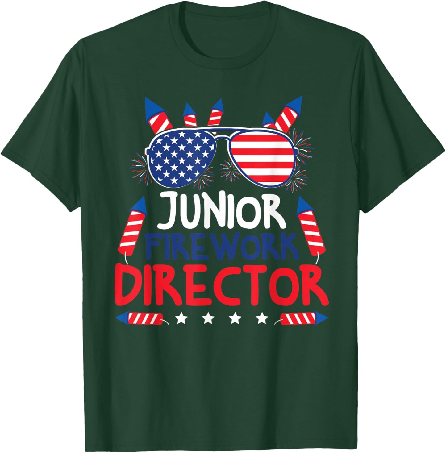 4th Of July Kids Junior Firework Director American T-Shirt - T-Shirt | Forest