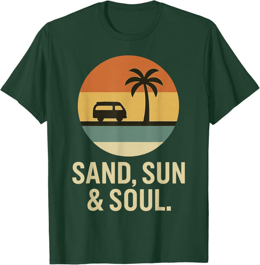 Sand Sun & Soul Sunset Palm Tree T-Shirt - T-Shirt | Forest