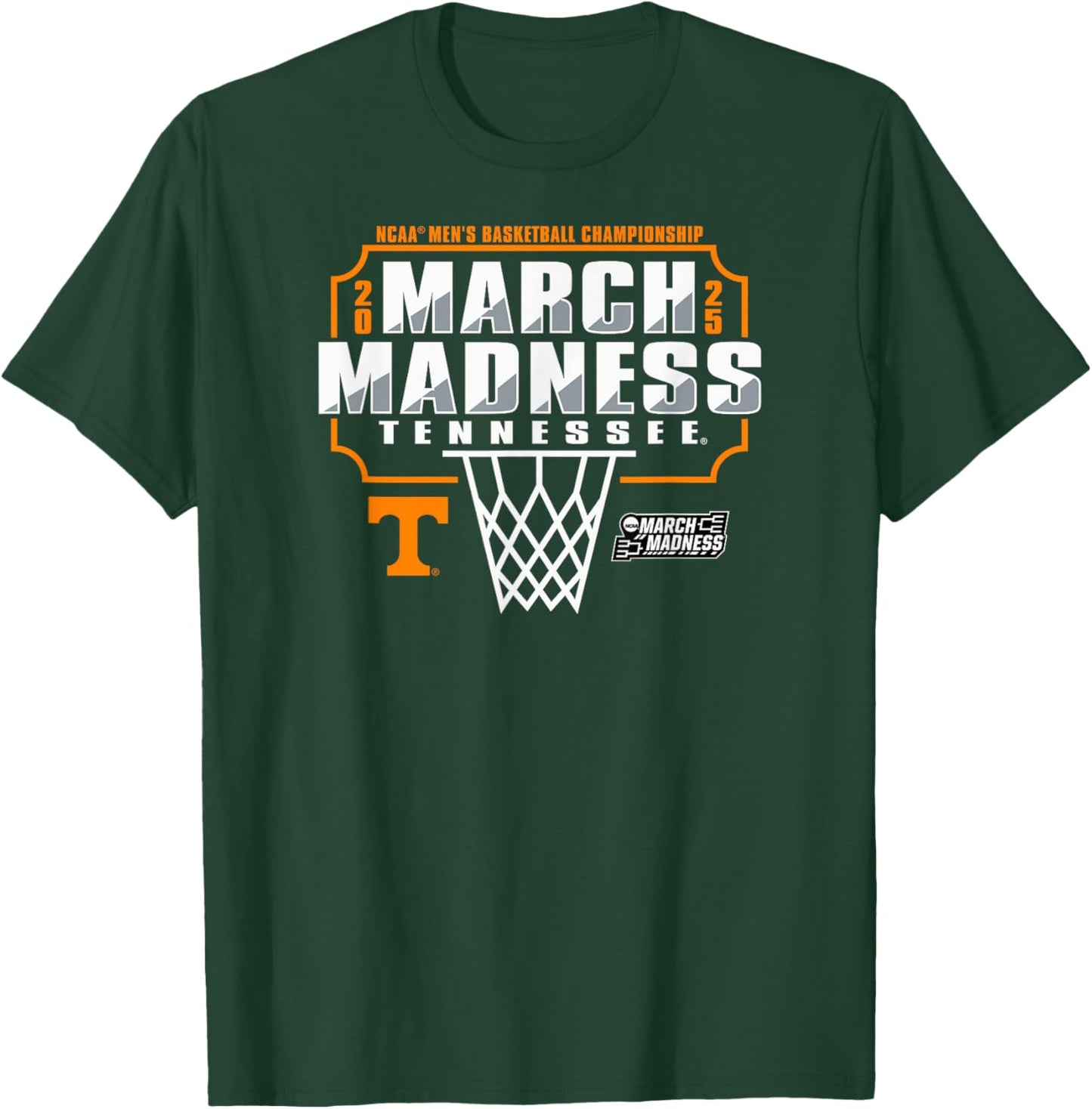 Tennessee Volunteers March Madness 2025 Men's Basketball T-Shirt - T-Shirt | Forest