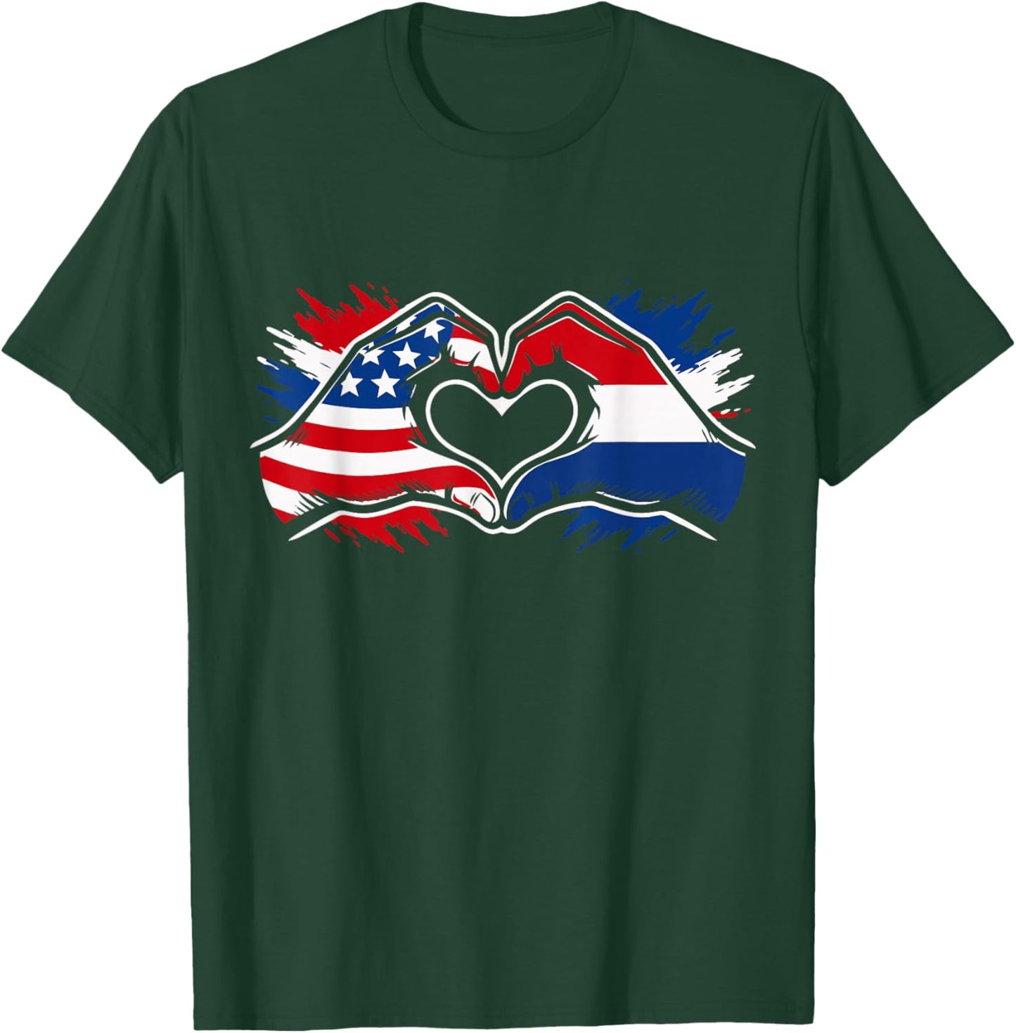 Dutch American Flag T-Shirt - T-Shirt | Forest