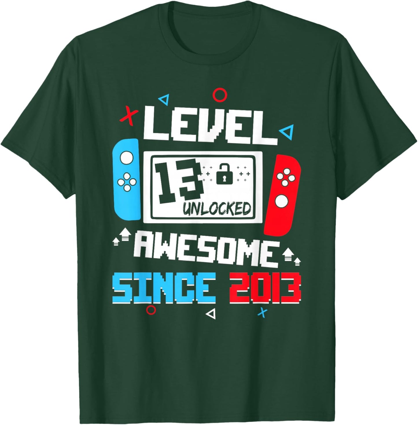 Level 13 Unlocked Awesome Since 2013 13th Birthday T-Shirt - T-Shirt | Forest