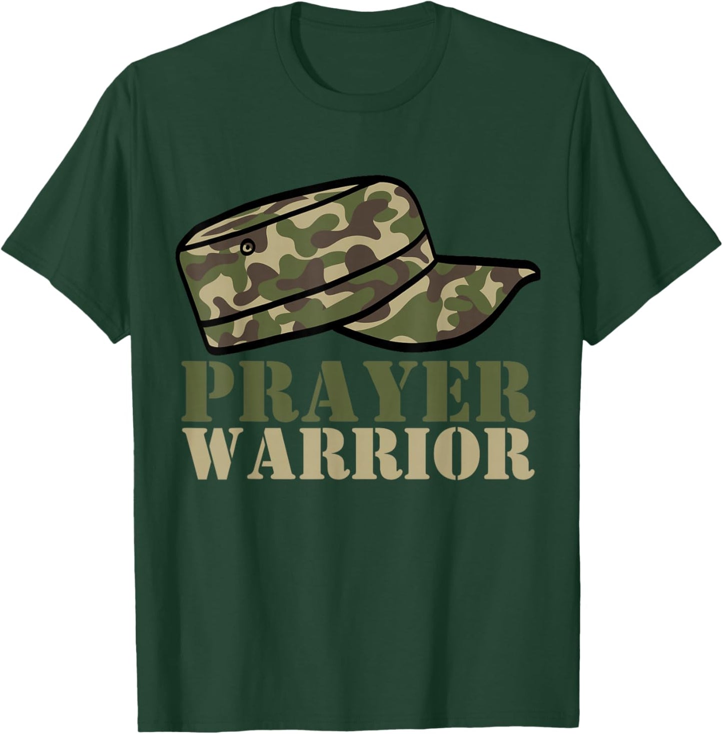 Prayer Warrior Camo God Jesus Christian Camouflage Hunting T-Shirt - T-Shirt | Forest