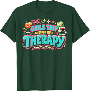 Girls Trip Woman Dress Retro Vacay Girls Weekend 2026 Travel T-Shirt - T-Shirt | Forest