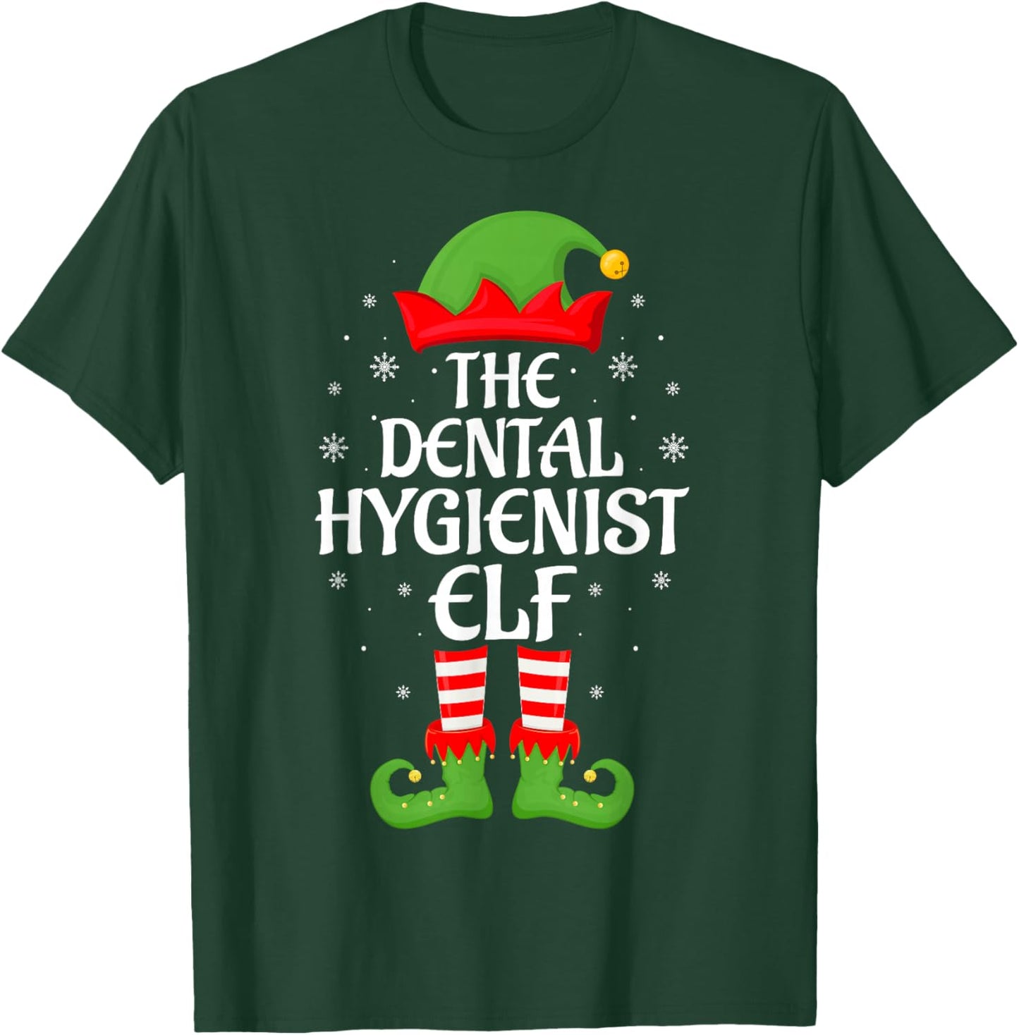Dental Hygienist Elf Family Matching Elf Squad Christmas T-Shirt - T-Shirt | Forest