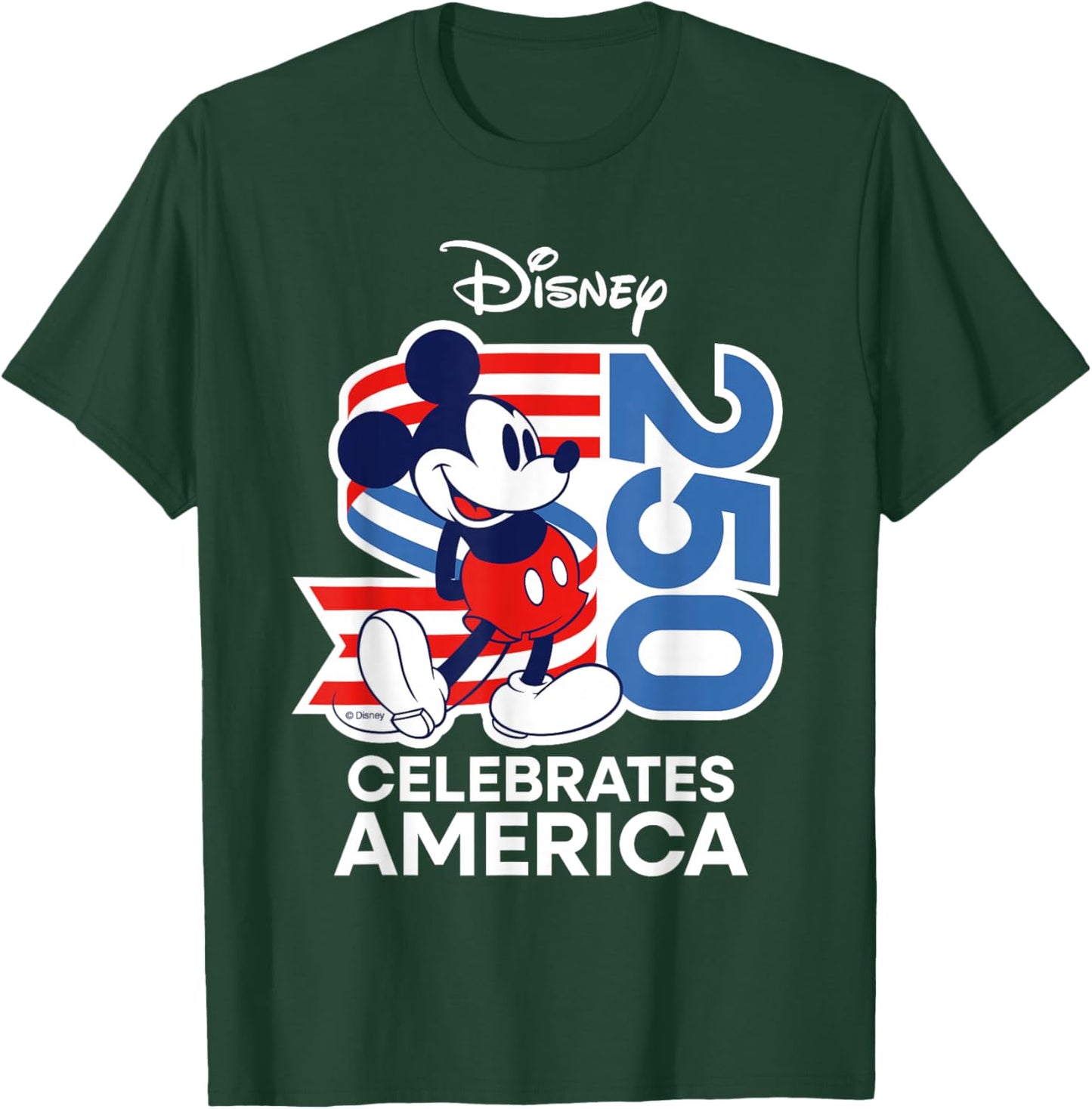 Disney Mickey Mouse Celebrates America 250 4th of July USA T-Shirt - T-Shirt | Forest