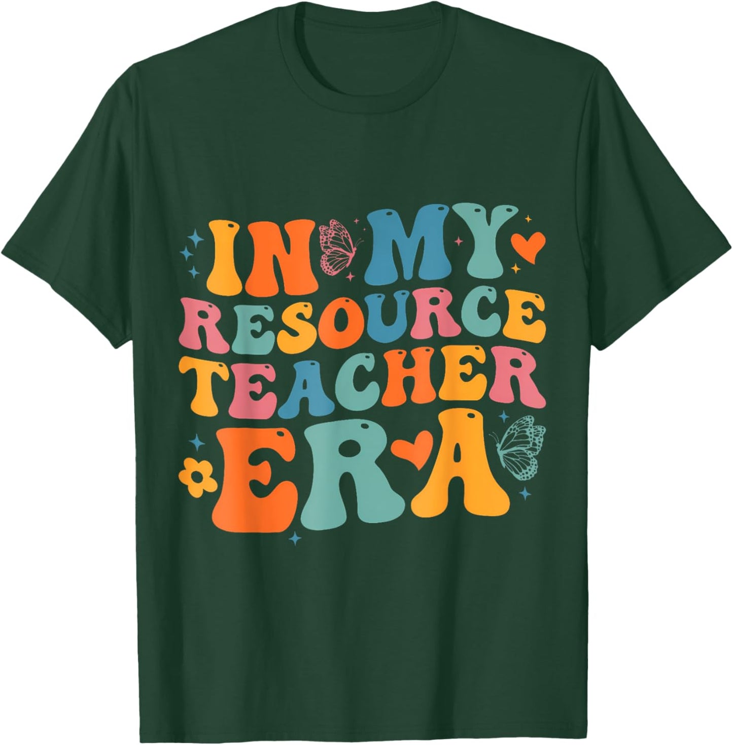 Groovy In My Resource Teacher Era Funny Men Women T-Shirt - T-Shirt | Forest