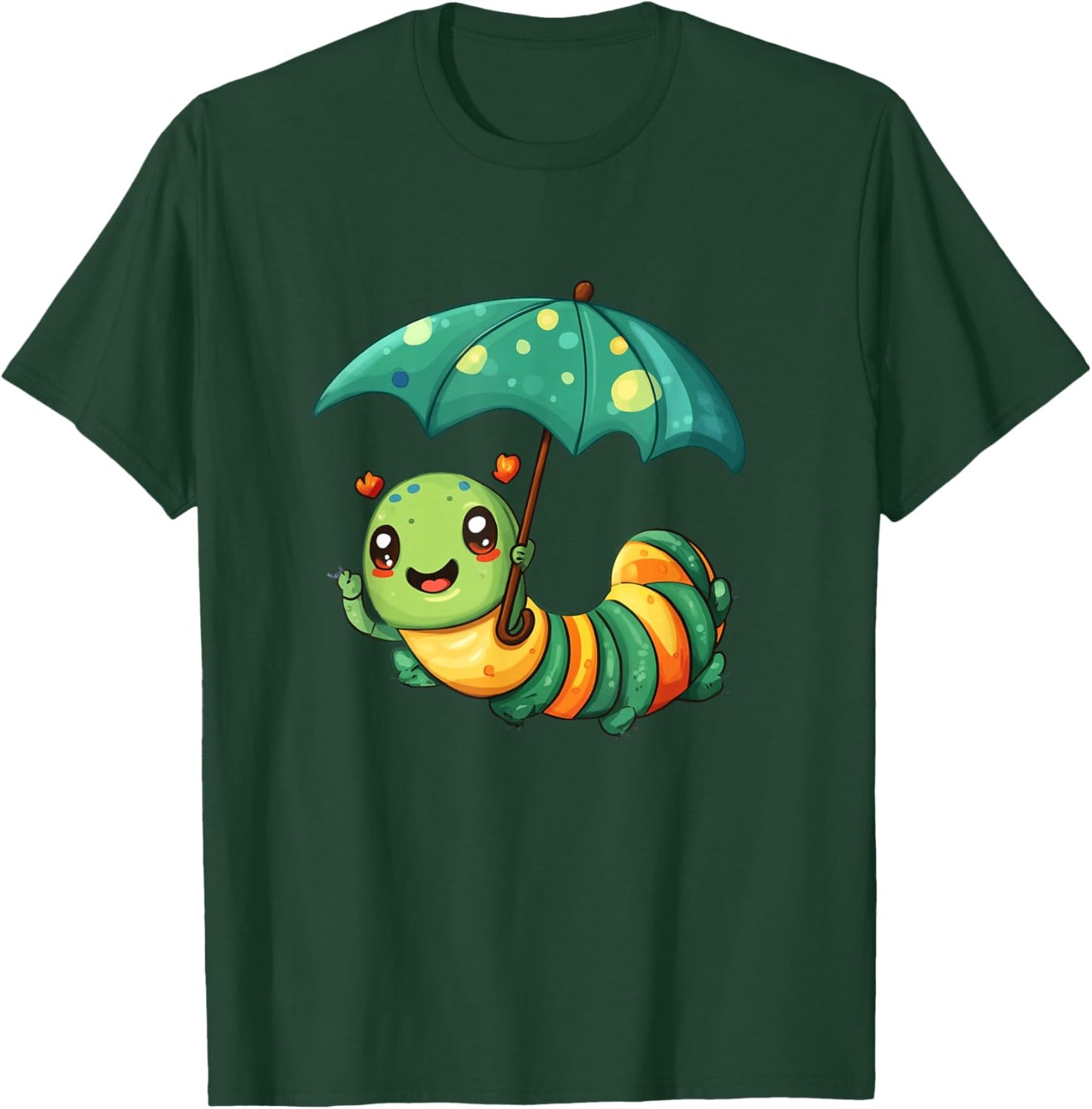 Fun Caterpillar Outfit for Kids and Umbrella Lovers T-Shirt - T-Shirt | Forest