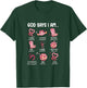 Retro God Says I Am Valentine Christian Western Howdy T-Shirt - T-Shirt | Forest