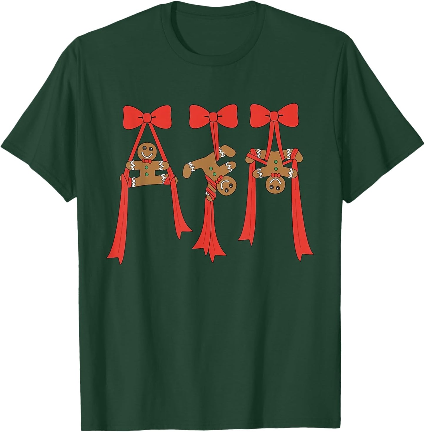 Gingerbread Man Christmas Candy Cane Aerial Silks Athletic T-Shirt - T-Shirt | Forest