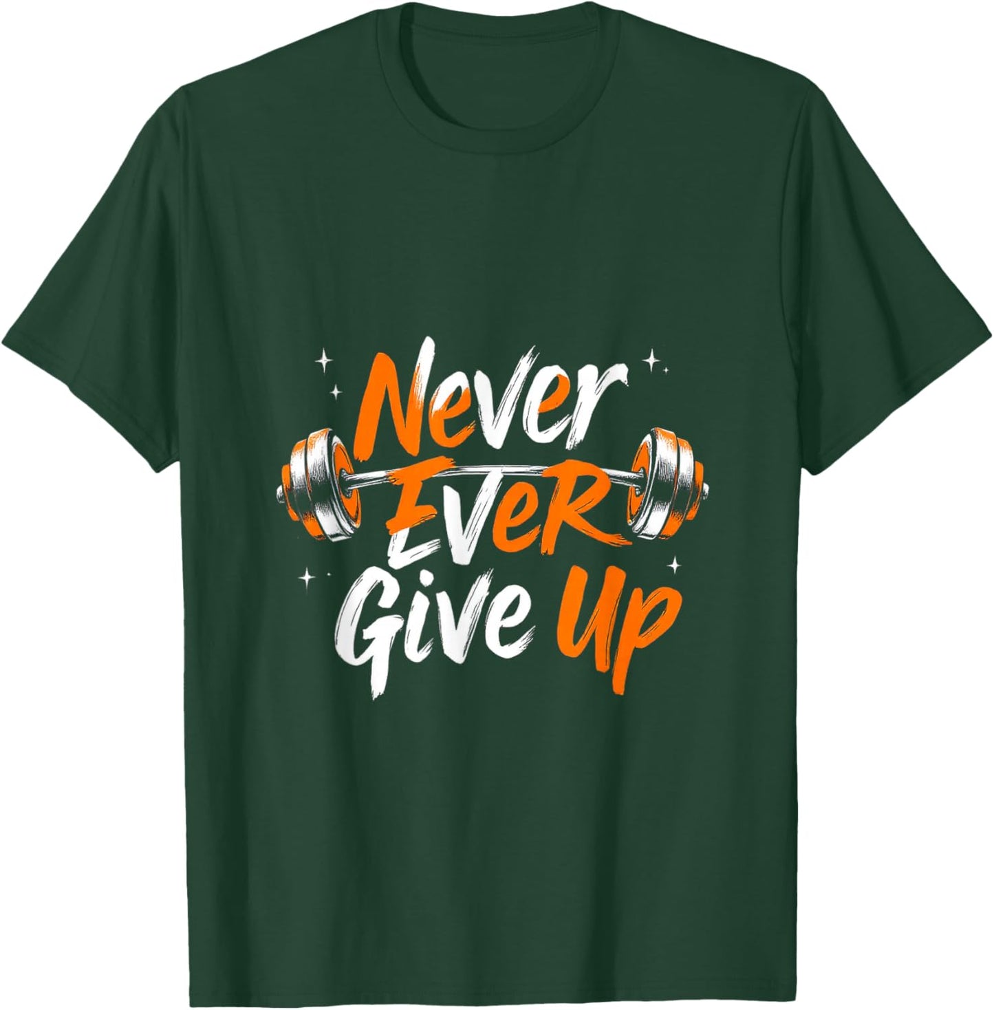 Niemals aufgeben Motivations-Typografie T-Shirt - T-Shirt | Forest