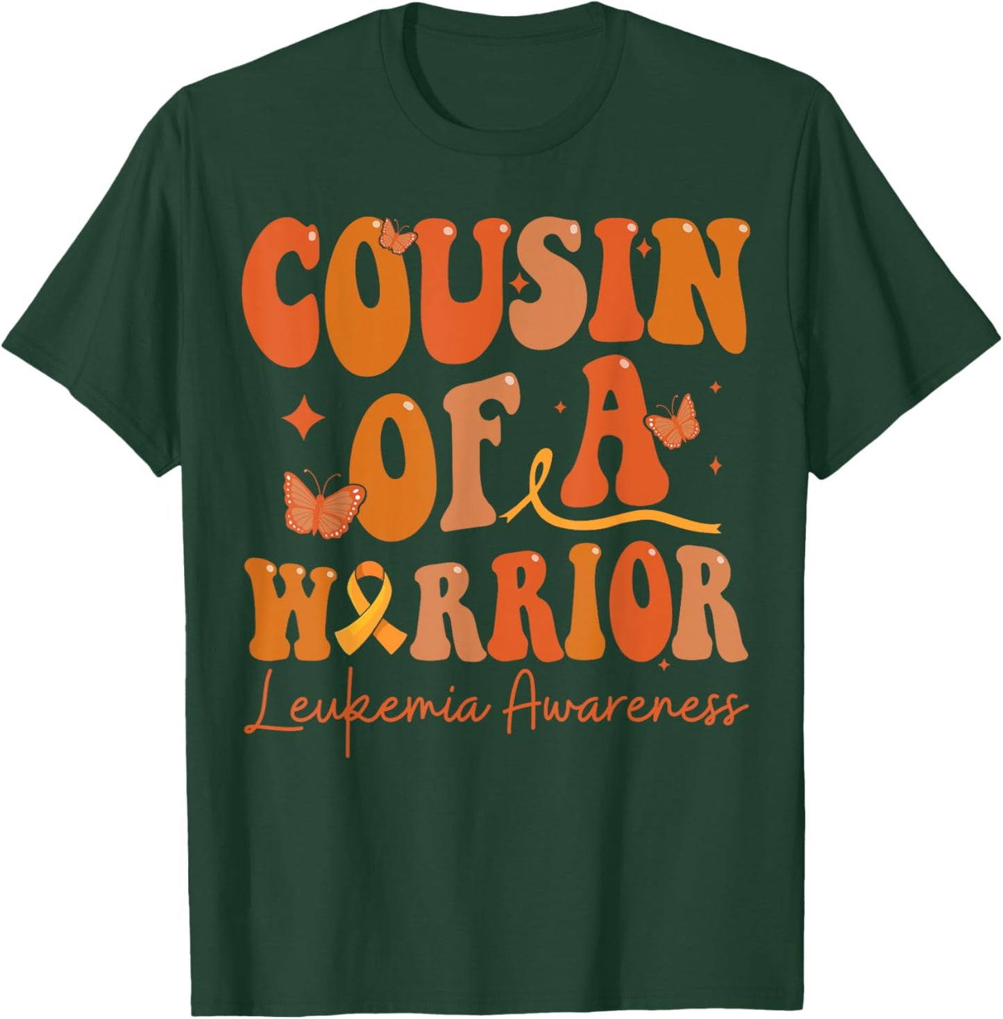 Cousin Of A Warrior Leukemia Awareness Family Matching T-Shirt - T-Shirt | Forest