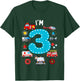 Kids 3rd Birthday Emergency Vehicles Boys 3Years Old Toddler Kids T-Shirt - T-Shirt | Forest