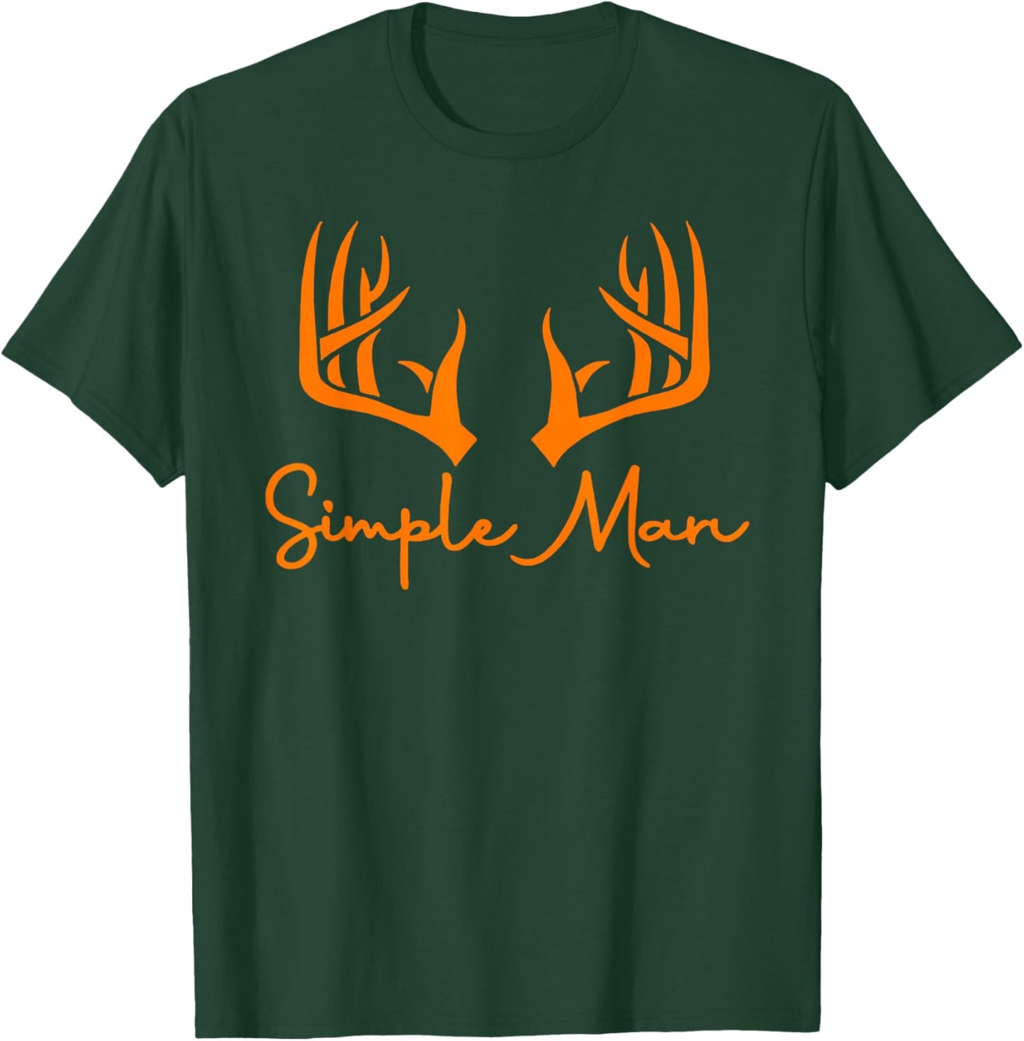 Simple Man Deer Antlers Rustic Outdoor Style T-Shirt - T-Shirt | Forest