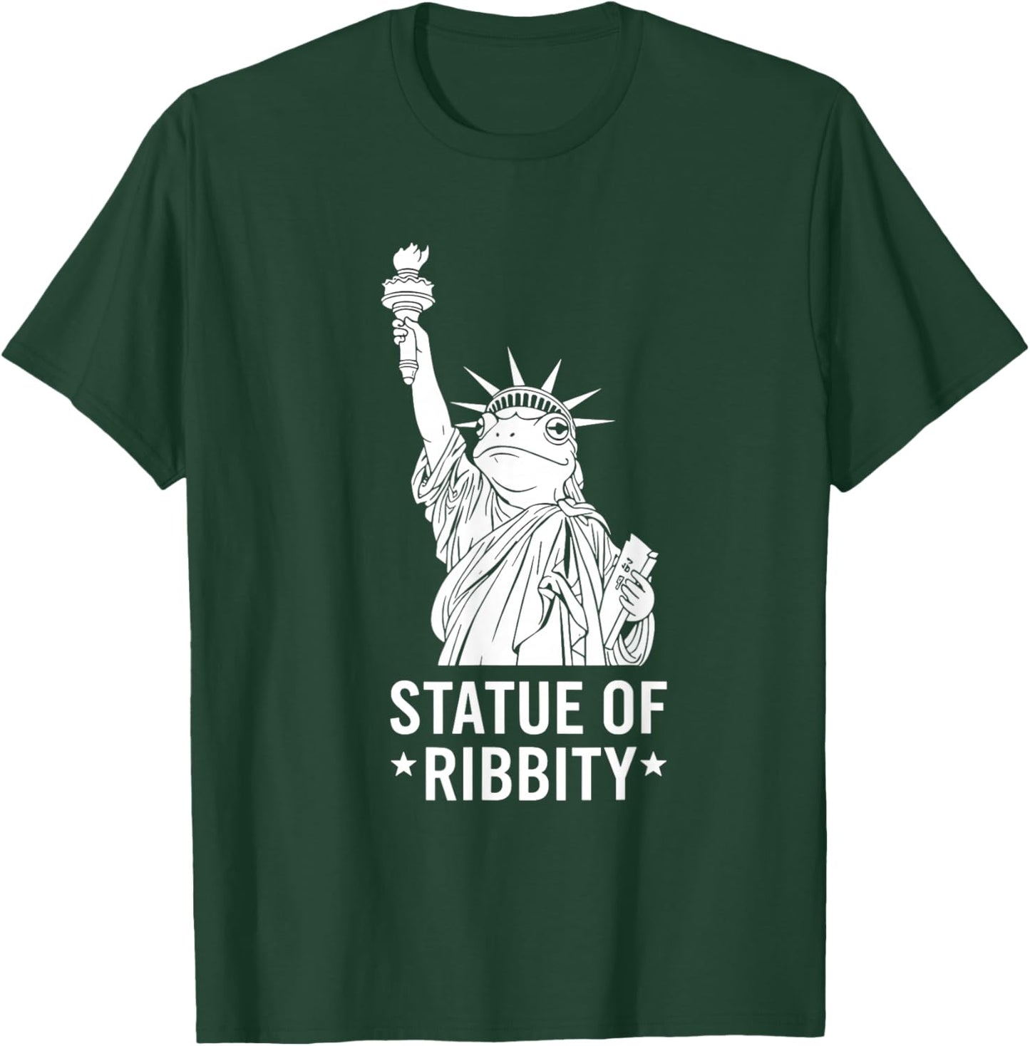 Funny Frog Protest Statue of Ribbity Resist T-Shirt - T-Shirt | Forest
