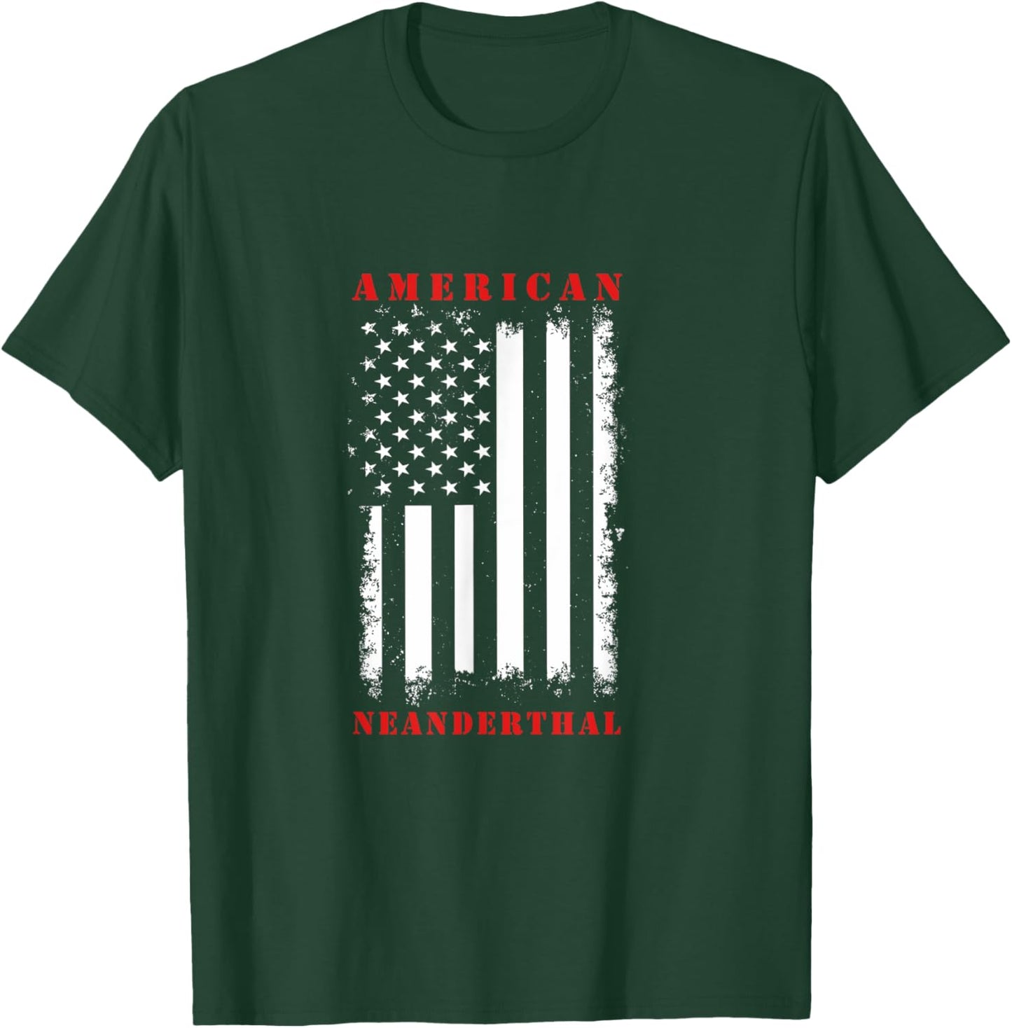 4th Of July US Flag Caveman American Neanderthal T-Shirt - T-Shirt | Forest
