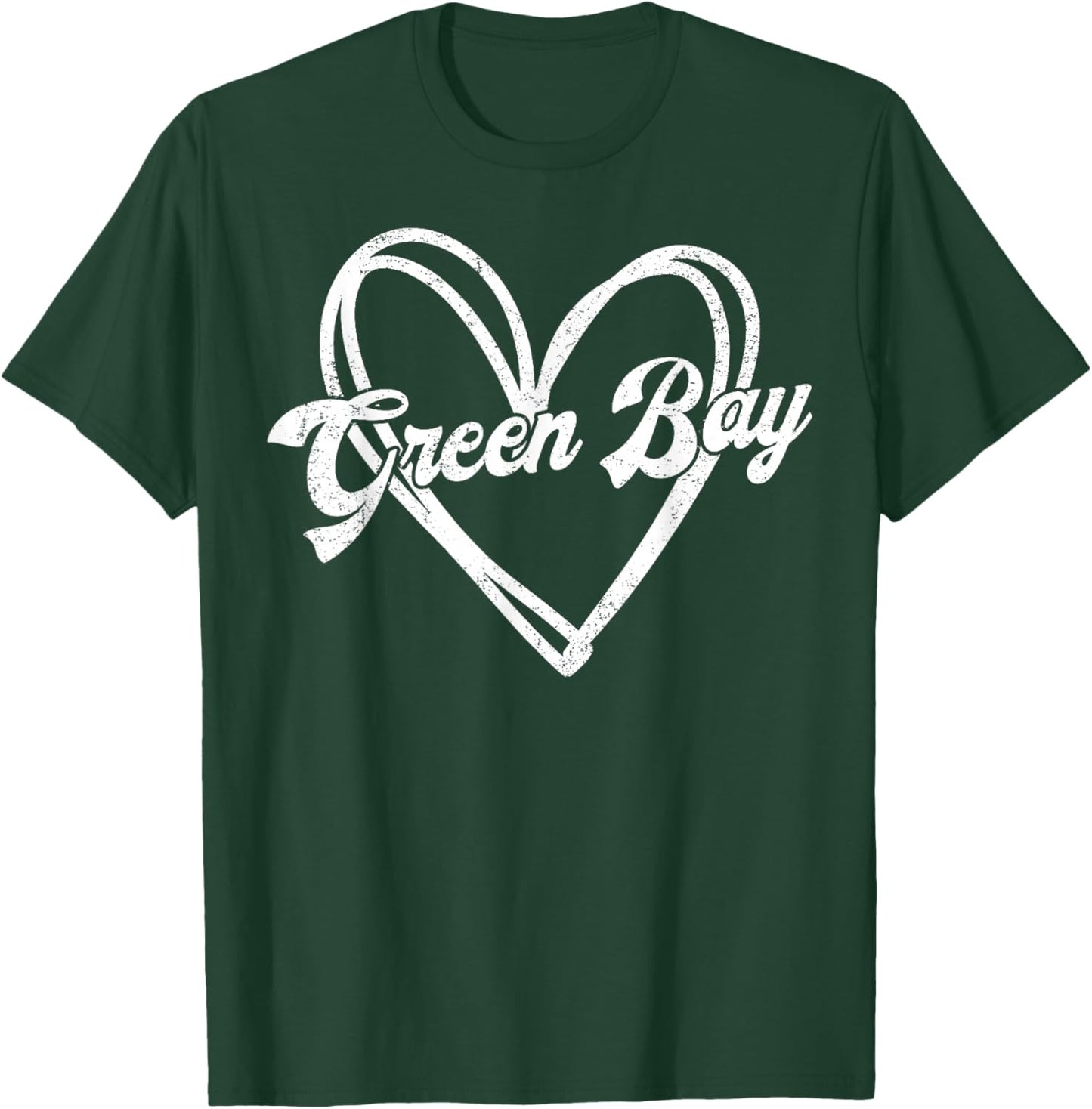 Green Bay Heart Women Girl Kid T-Shirt - T-Shirt | Forest