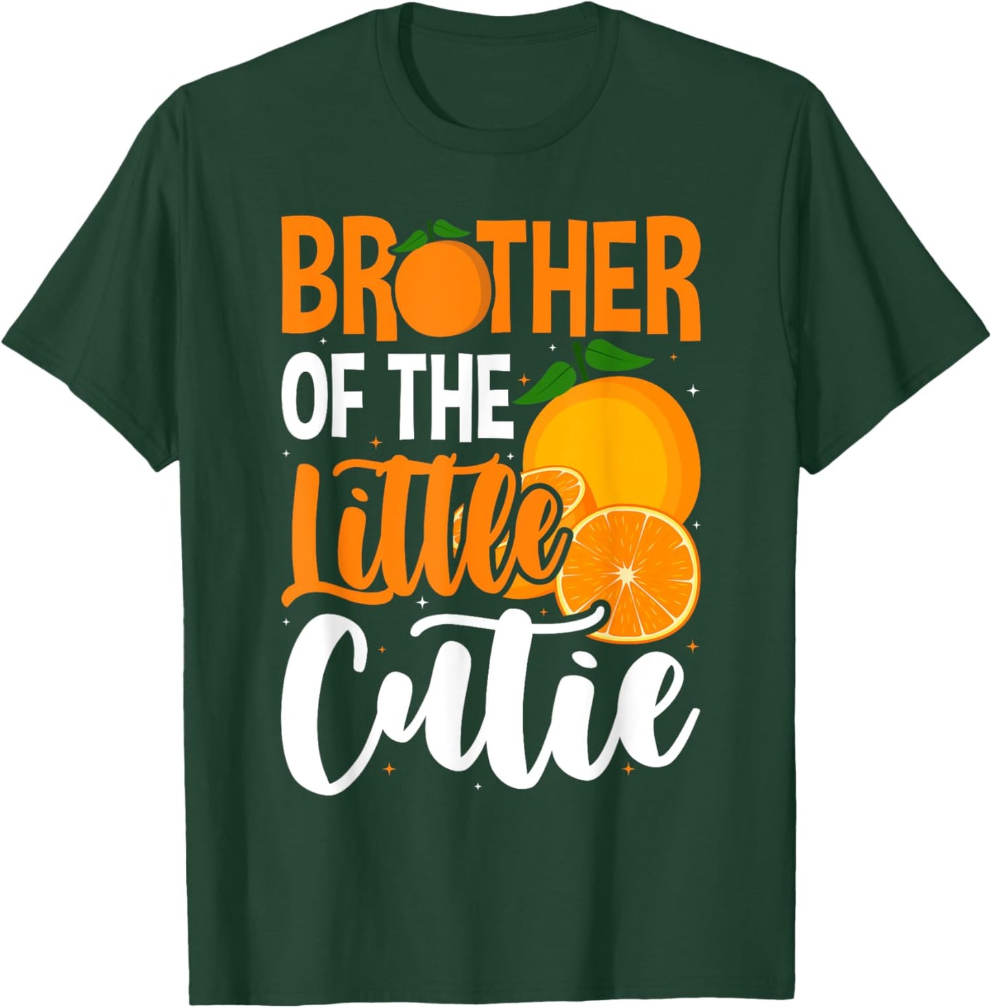 Brother Little Cutie Baby Shower Orange 1st Birthday Party T-Shirt - T-Shirt | Forest
