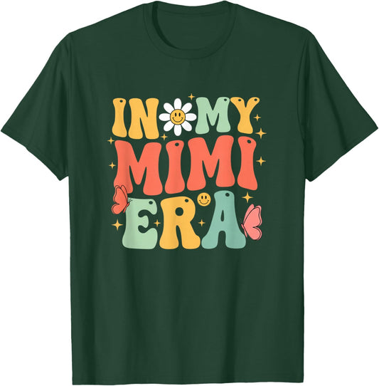 Grandparent in My Mimi Era Retro Daisy Butterfly Design T-Shirt - T-Shirt | Forest