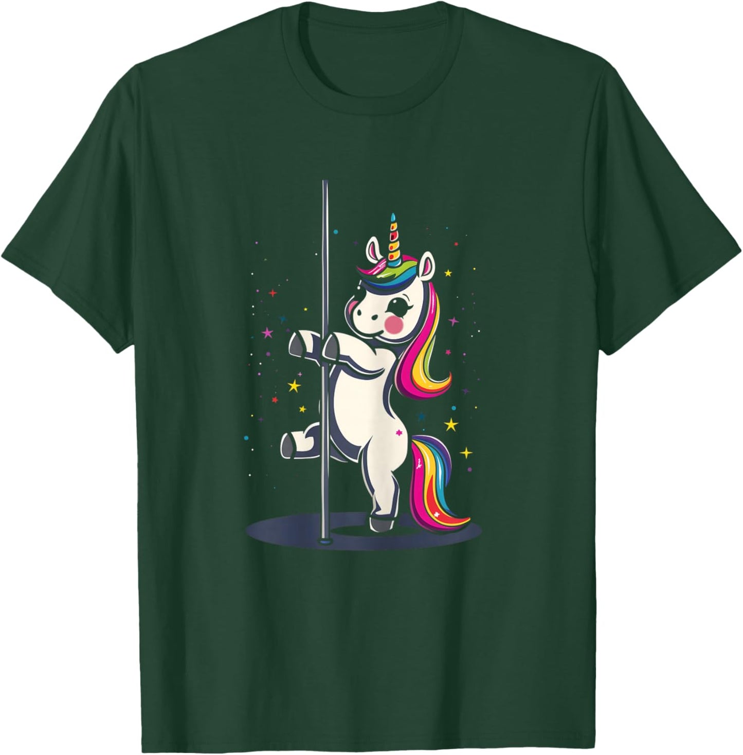 Pole Dance Dancing Unicorn Exotic Dancer Cute T-Shirt - T-Shirt | Forest