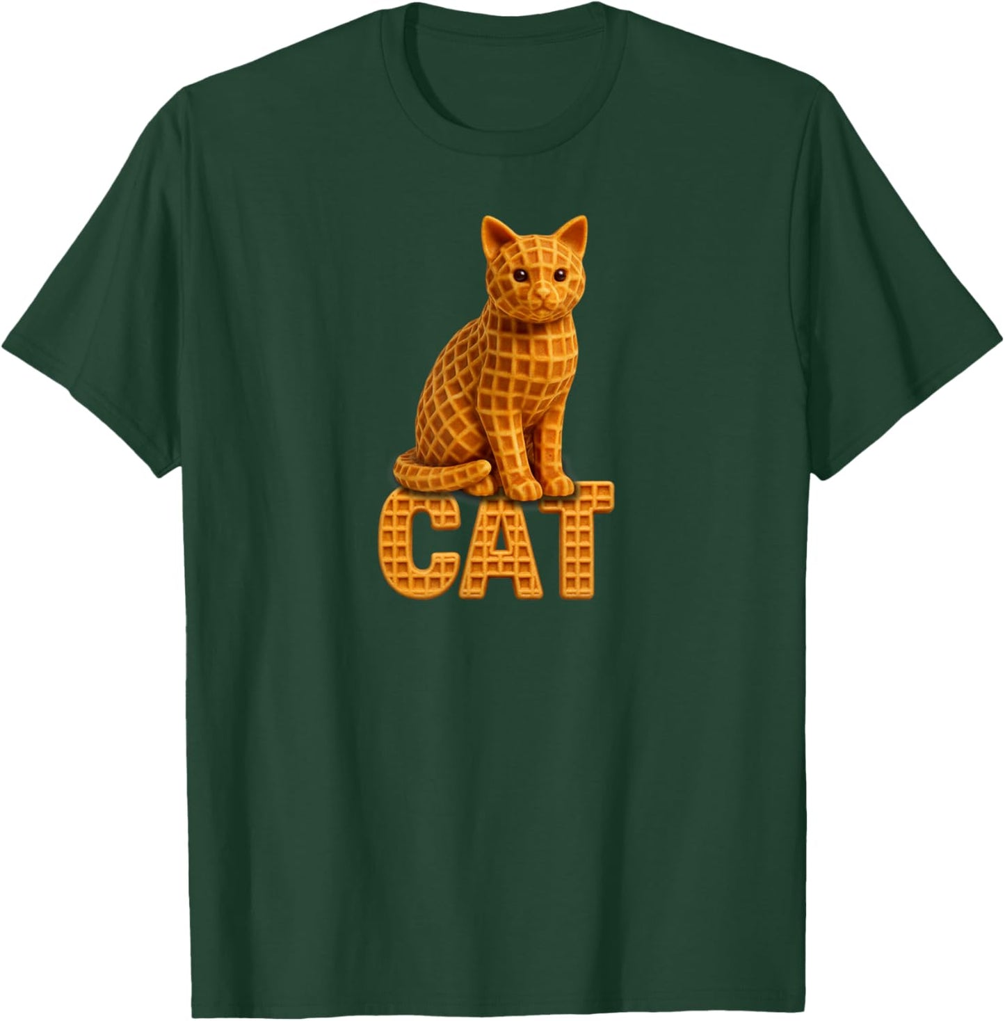 Waffle Cat Funny Kids Men Women T-Shirt - T-Shirt | Forest