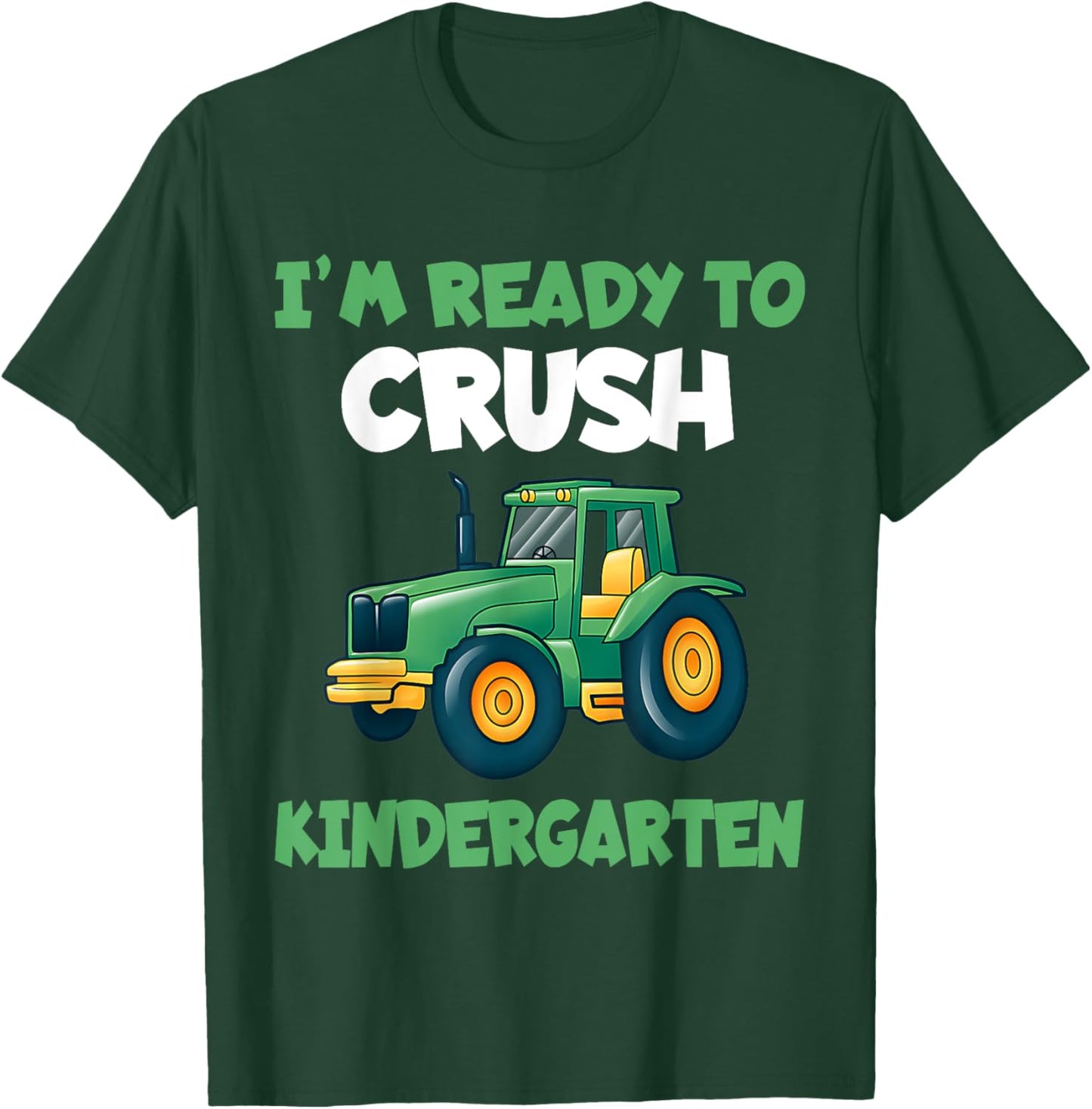 Kindergarten Kids Farm Back to School Shirt Tractors Gifts T-Shirt - T-Shirt | Forest