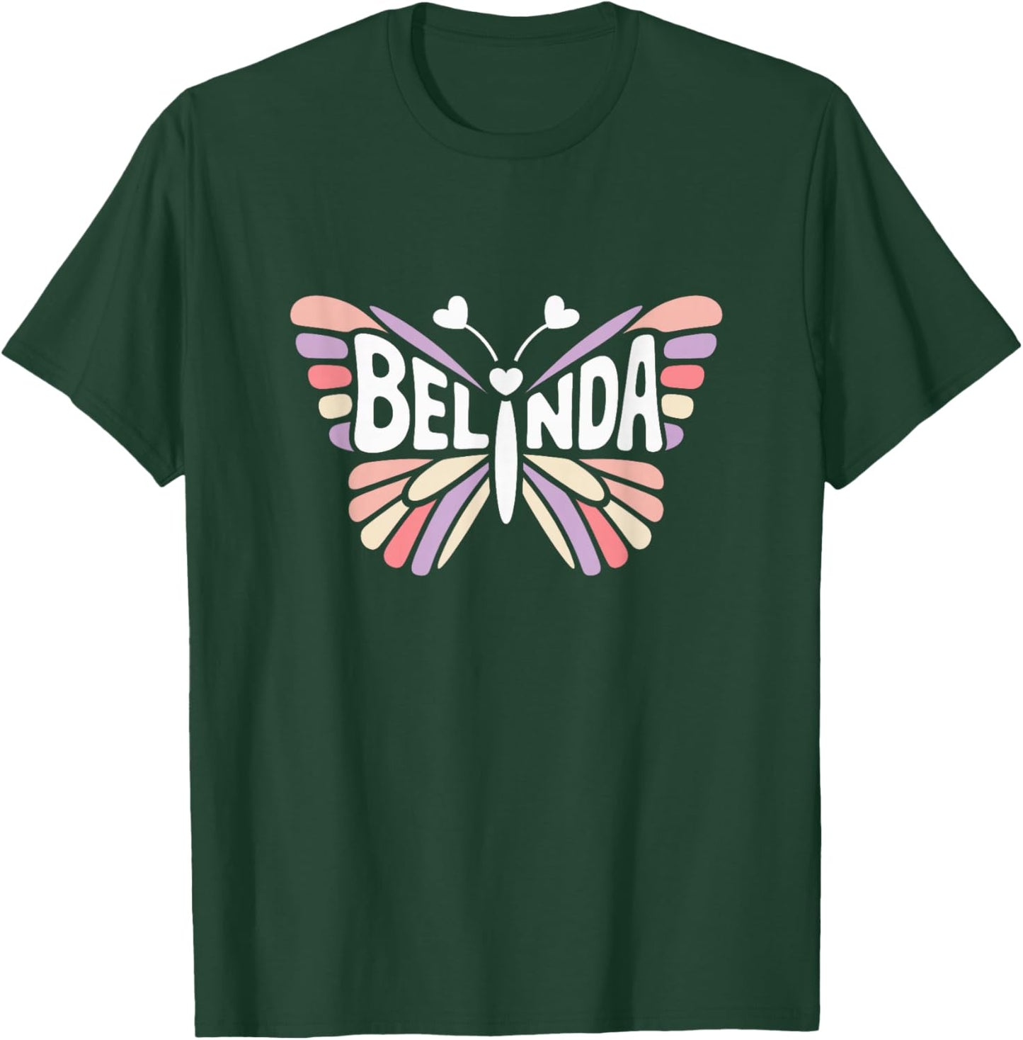 Belinda Butterfly - Personalized Cute Name Word Art T-Shirt - T-Shirt | Forest