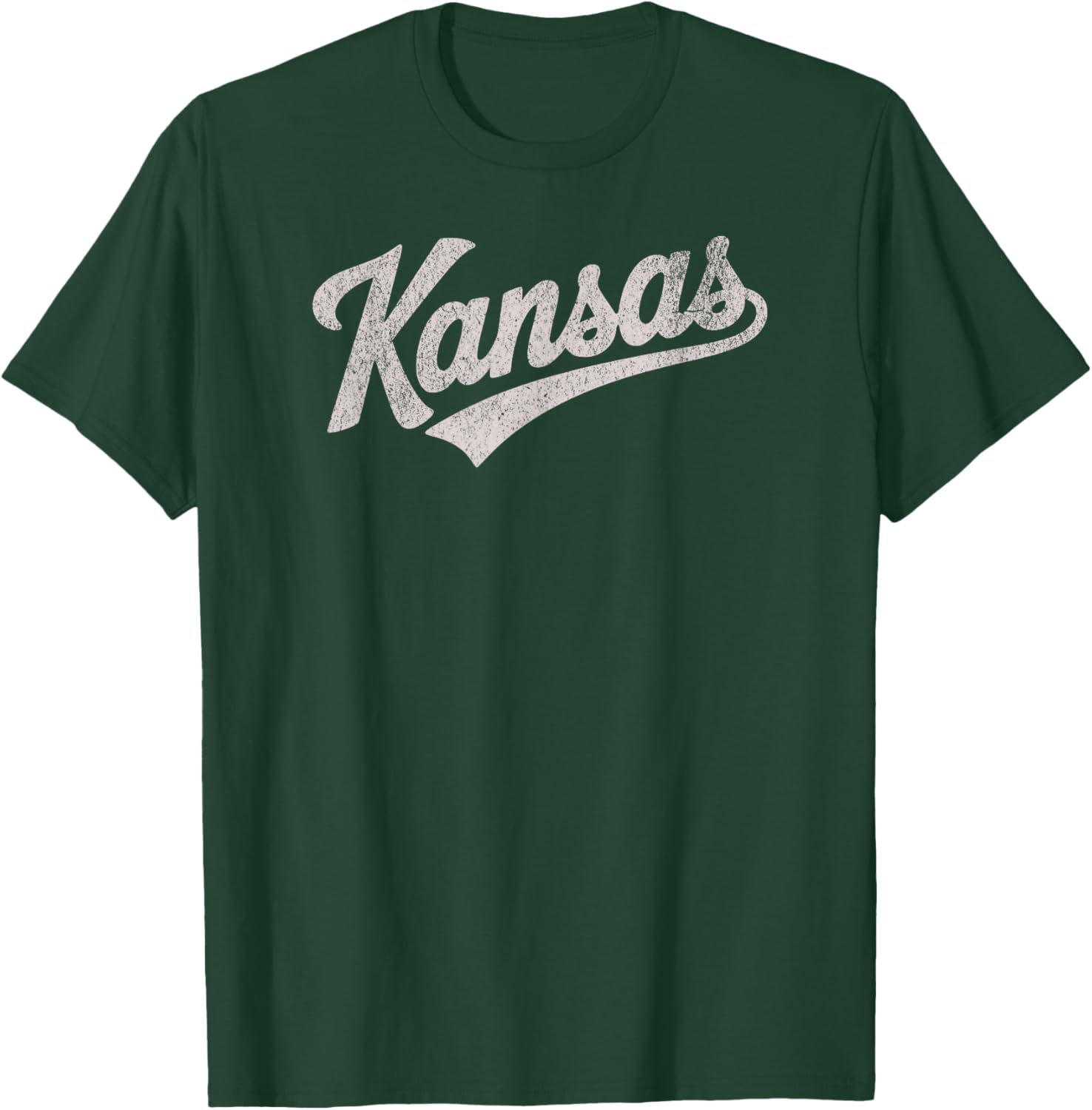 Throwback Vintage Kansas Distressed Print T-Shirt - T-Shirt | Forest