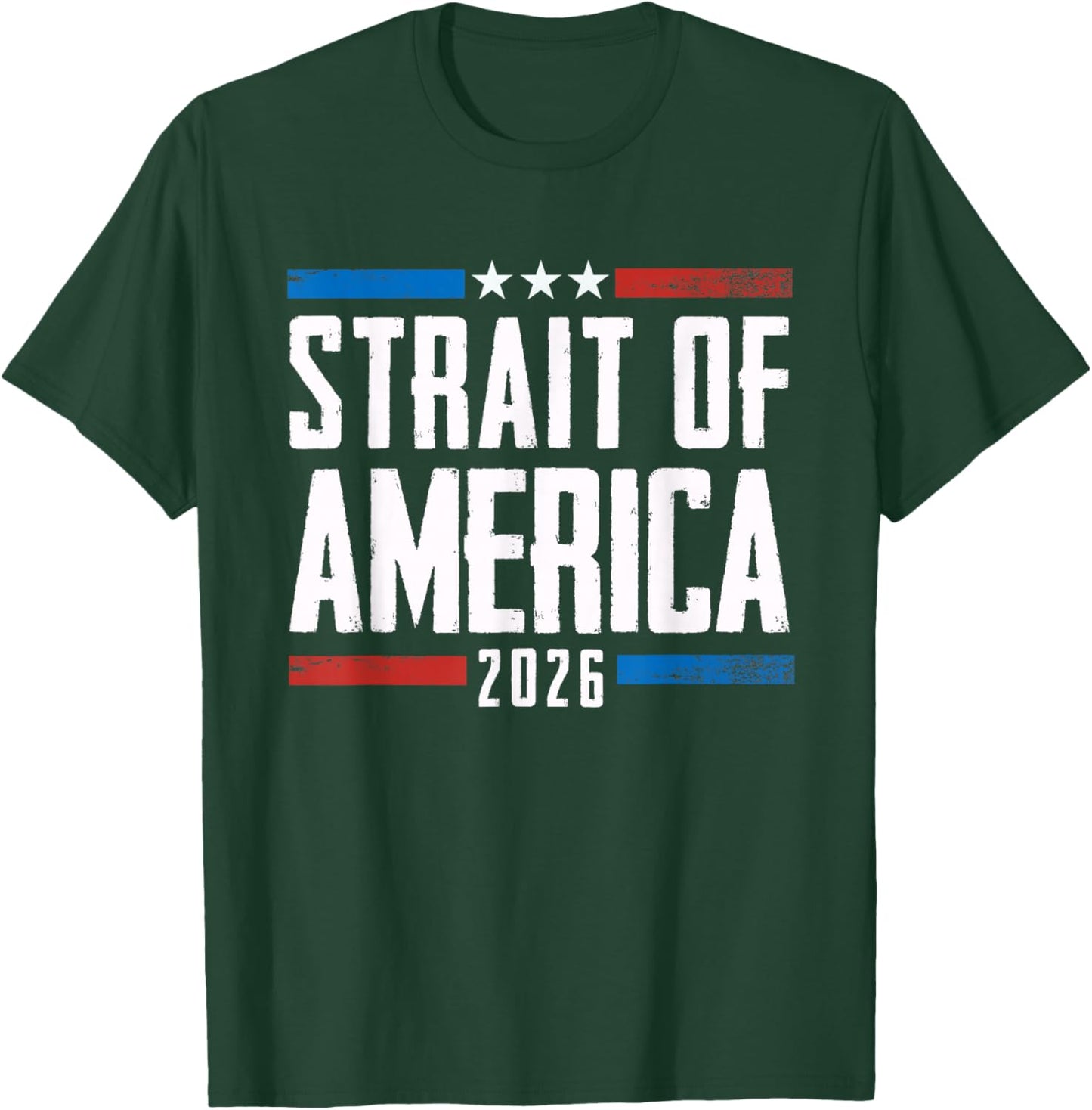 Strait of America US Flag Funny T-Shirt - T-Shirt | Forest