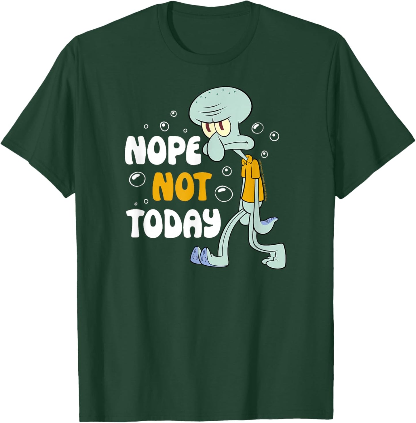 Spongebob Squarepants - Squidward Tentacles Nope Not Today T-Shirt - T-Shirt | Forest
