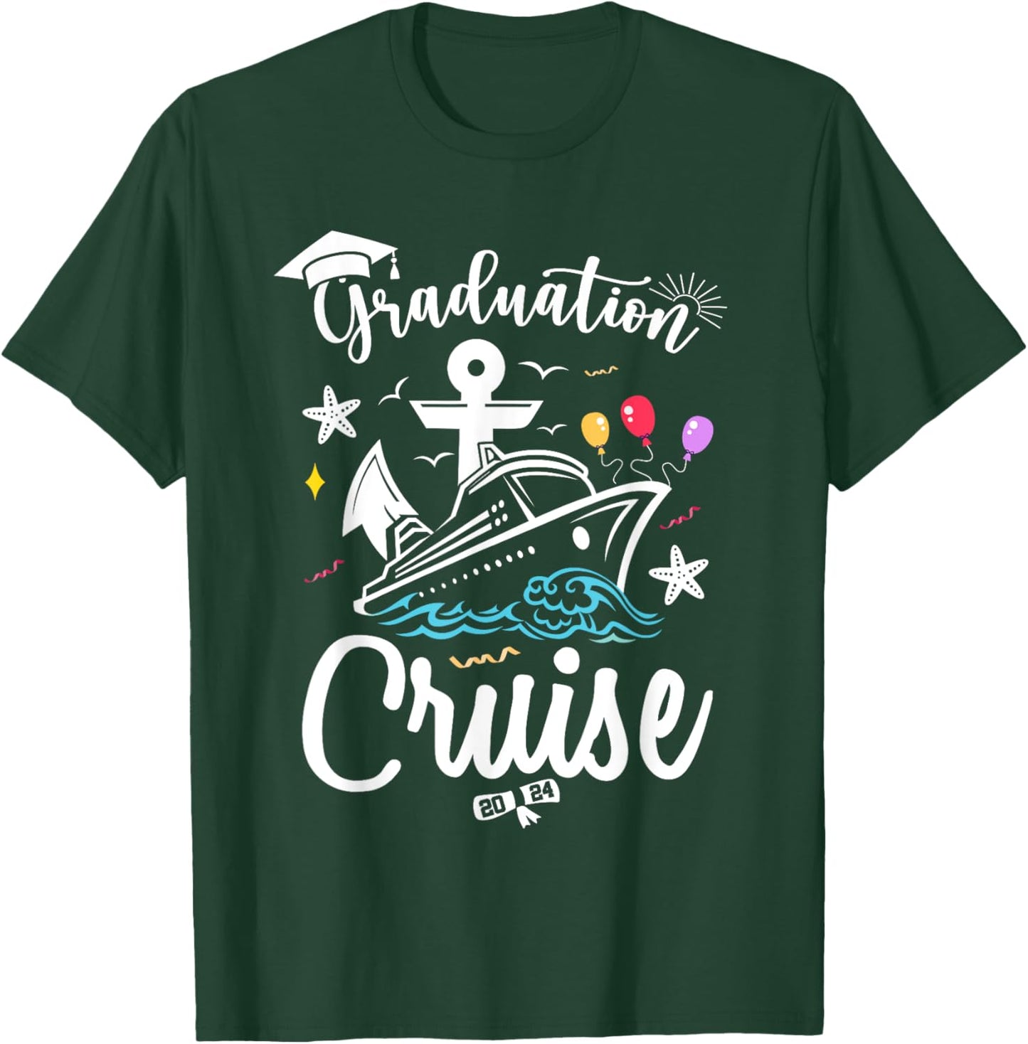 Graduation Cruise 2024 Summer Senior Grad Cruise 2024 Trip Men Women Girls Kids T-Shirt - T-Shirt | Forest