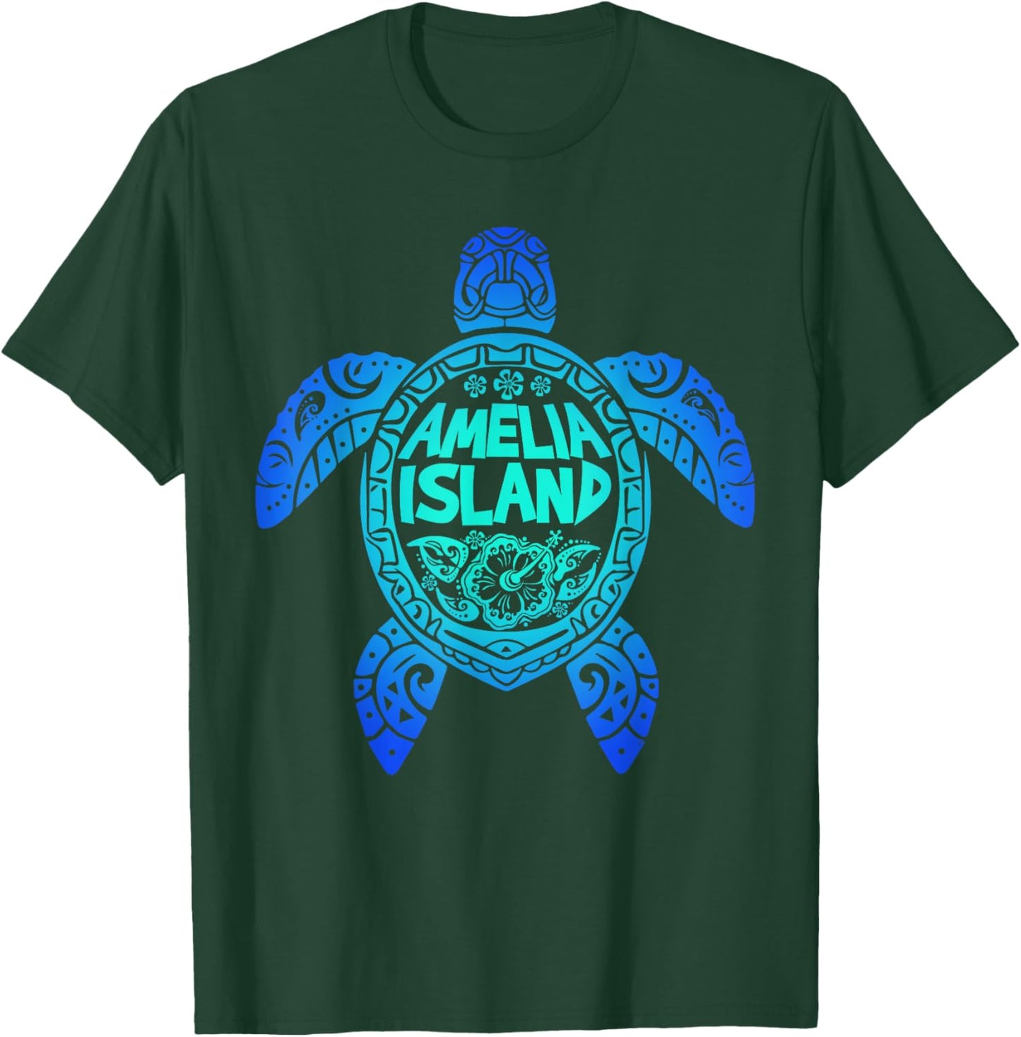 Amelia Island Tribal Sea Turtle Florida Summer Vacation 2025 T-Shirt - T-Shirt | Forest
