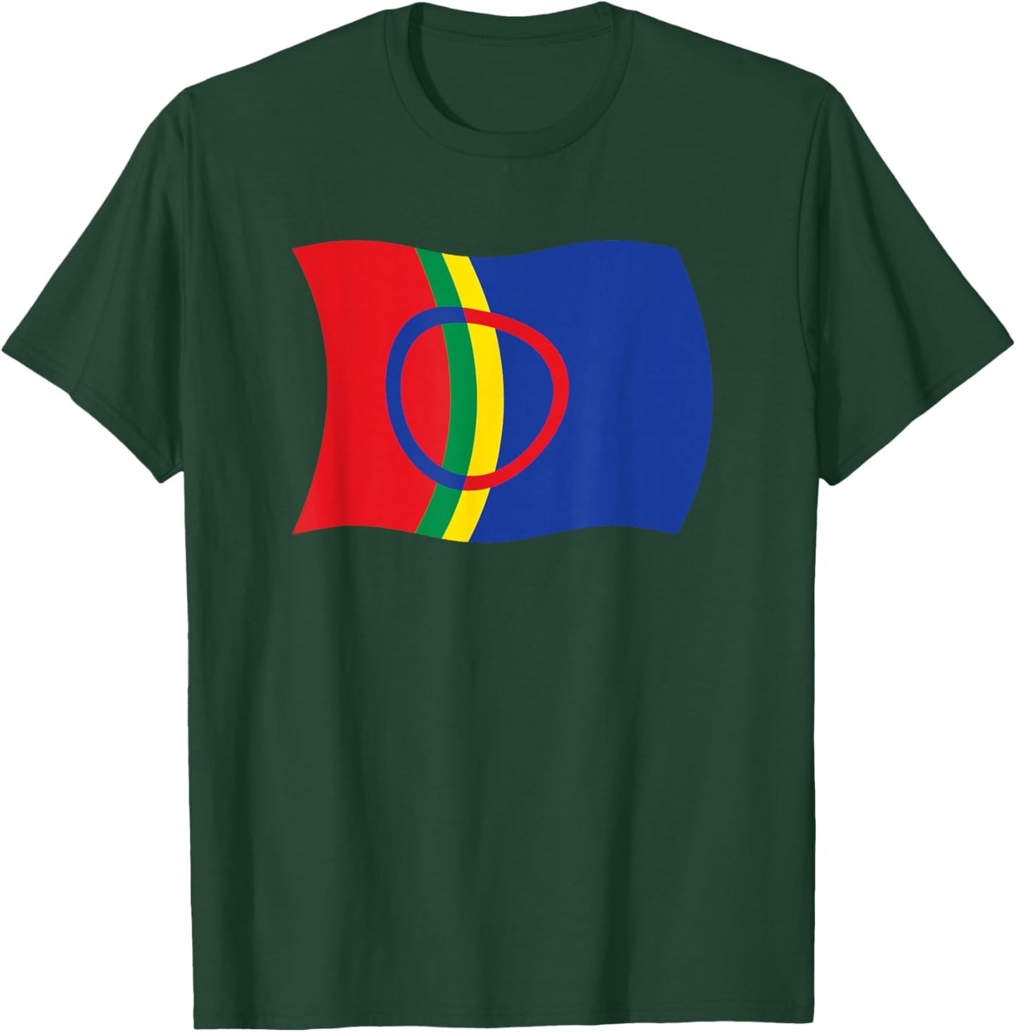 Gewellte Flagge der Sami Lappland Sapmi Norwegen T-Shirt - T-Shirt | Forest