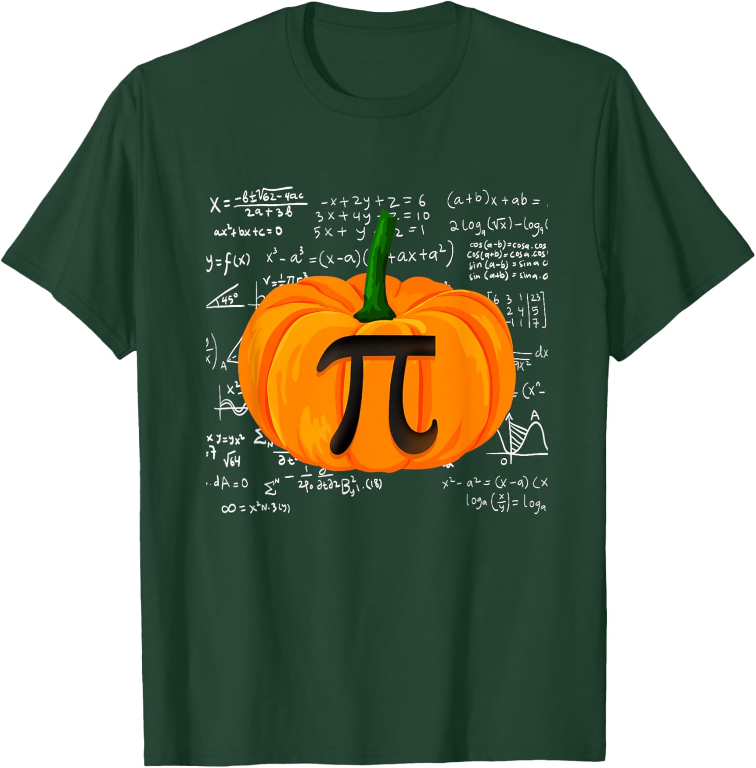 Pumpkin Pie Math Funny Halloween Thanksgiving Pi Day T-Shirt - T-Shirt | Forest