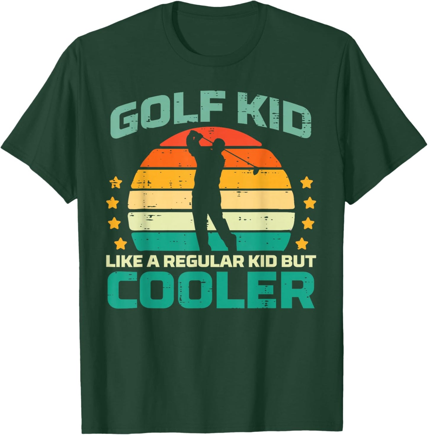 Golf Kid Like Regular Cooler Retro Golfer Dad Men Boys Kids T-Shirt - T-Shirt | Forest