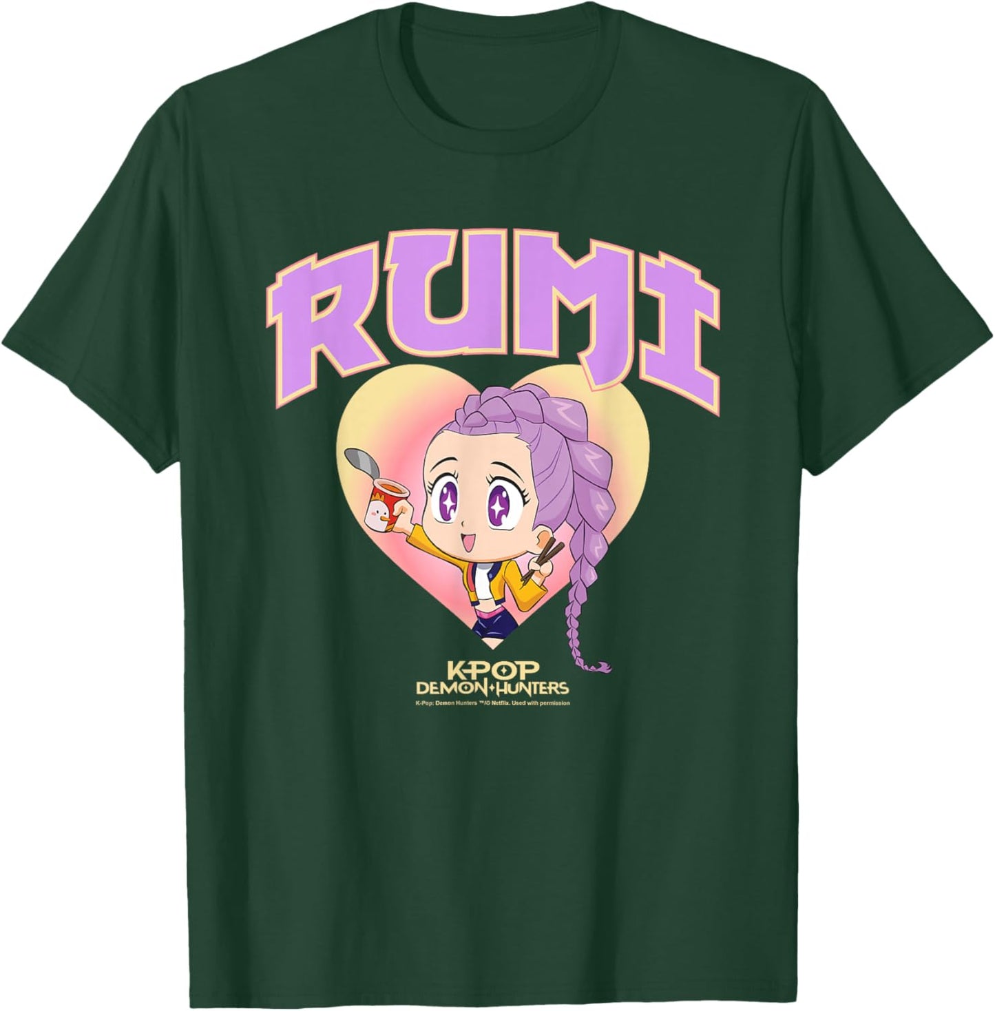 Kpop Demon Hunters Rumi Collegic Officially Licensed T-Shirt - T-Shirt | Forest