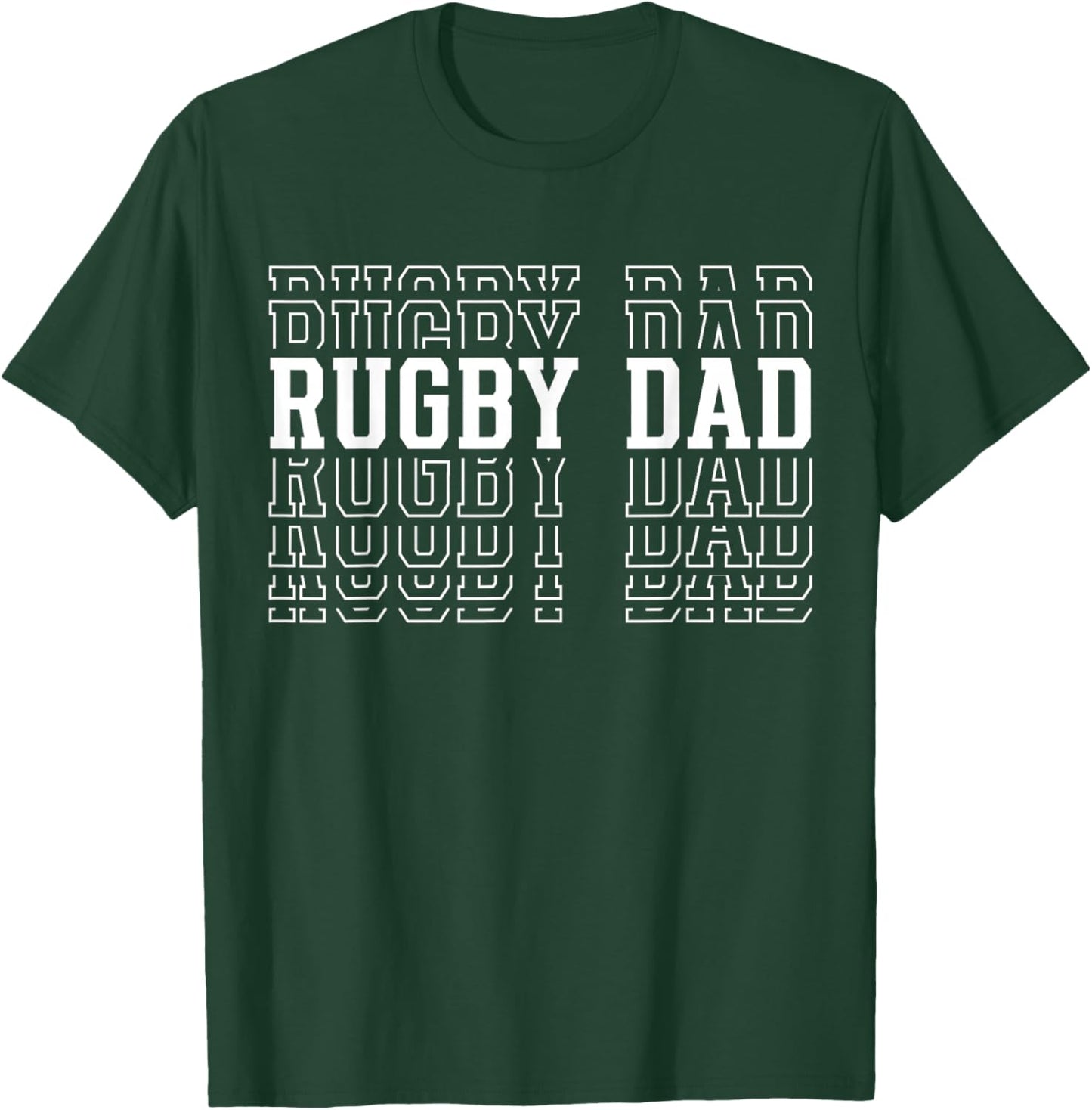 Rugby Dad Funny Layered Text Father Coach Player T-Shirt - T-Shirt | Forest