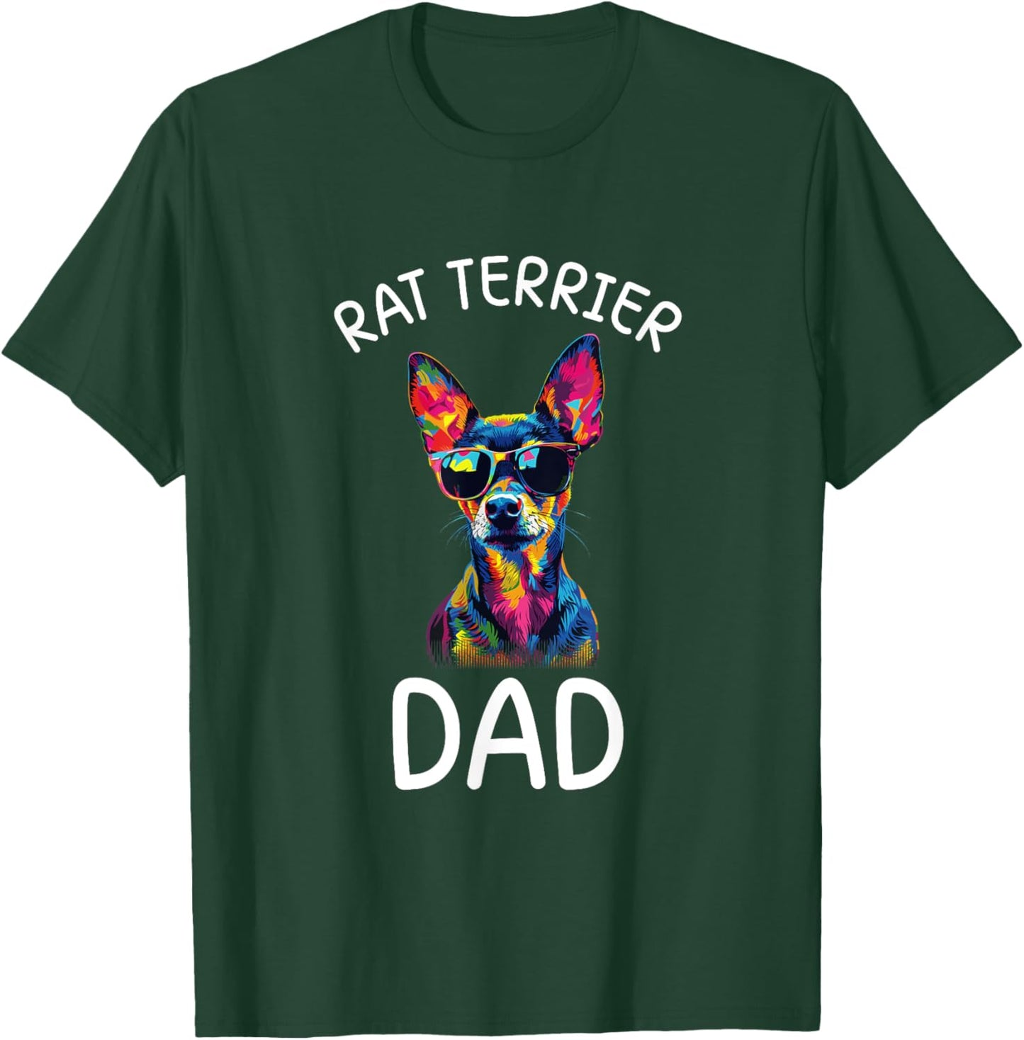 Rat Terrier Dad Pop Art Design Rat Terrier Lovers T-Shirt - T-Shirt | Forest