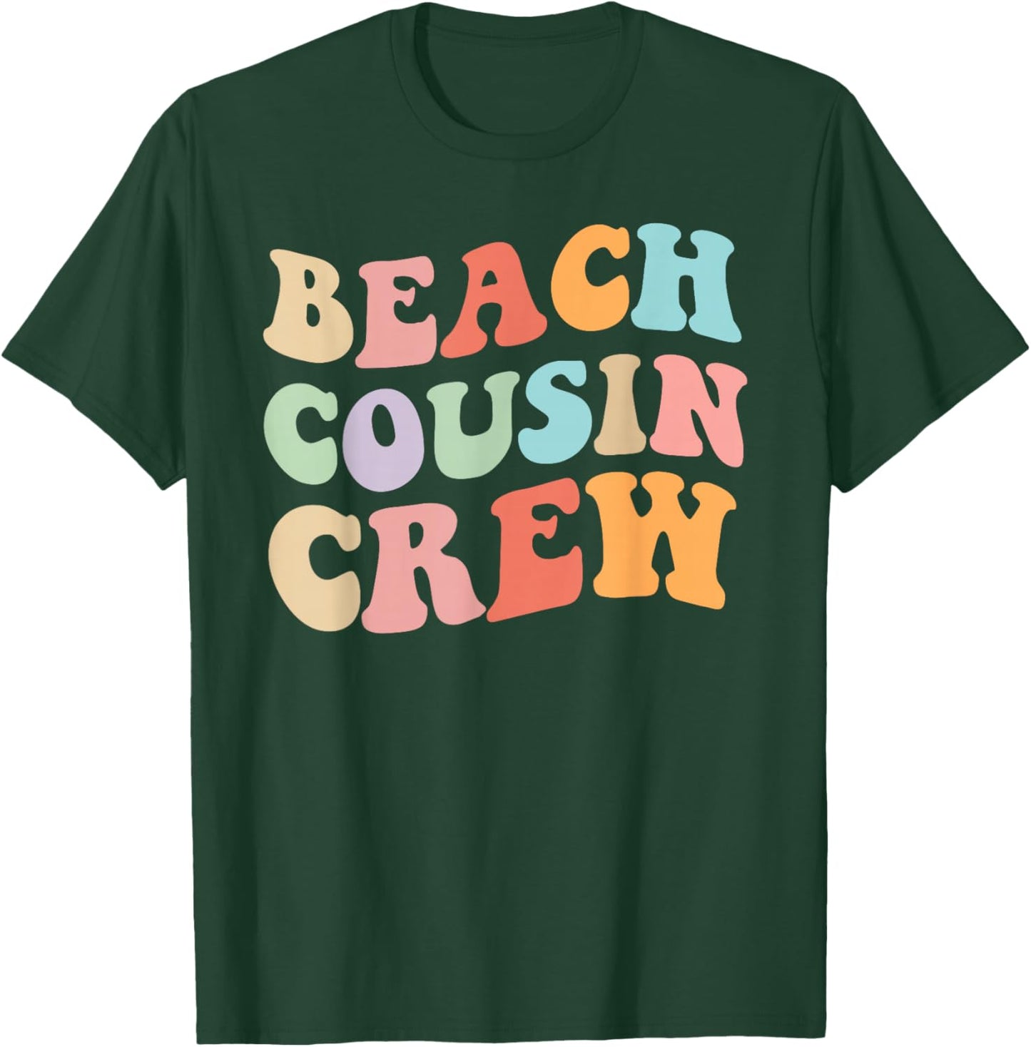 Matching Beach Cousin Crew Retro Graphic – Fun, Colorful T-Shirt - T-Shirt | Forest